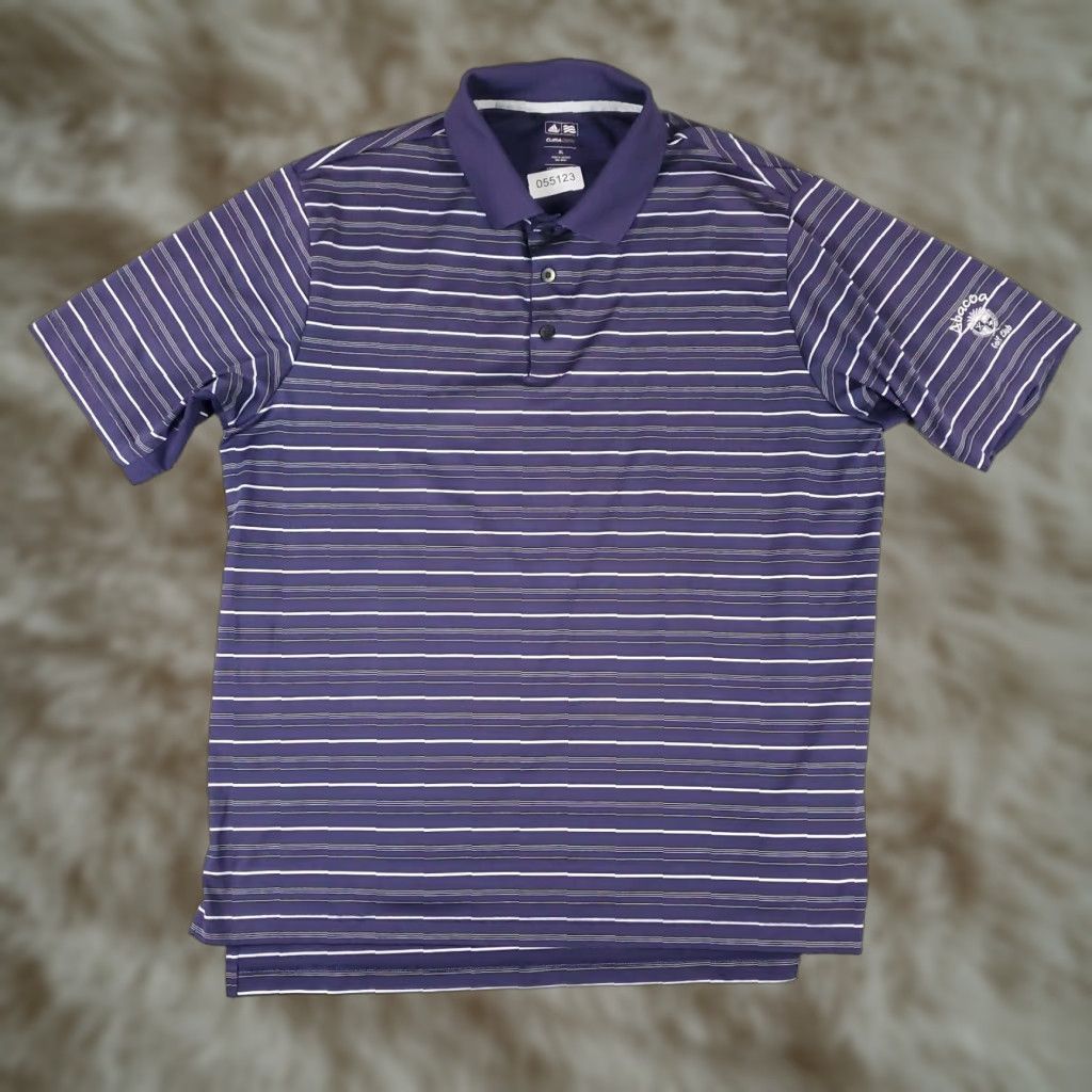 Adidas Adidas Polo Shirt Mens XL Purple Striped Abacoa Golf Short Sleeve Polo Shirt Mens XL Purple Striped Sports Shirt Size US XL / EU 56 / 4 - 1 Thumbnail