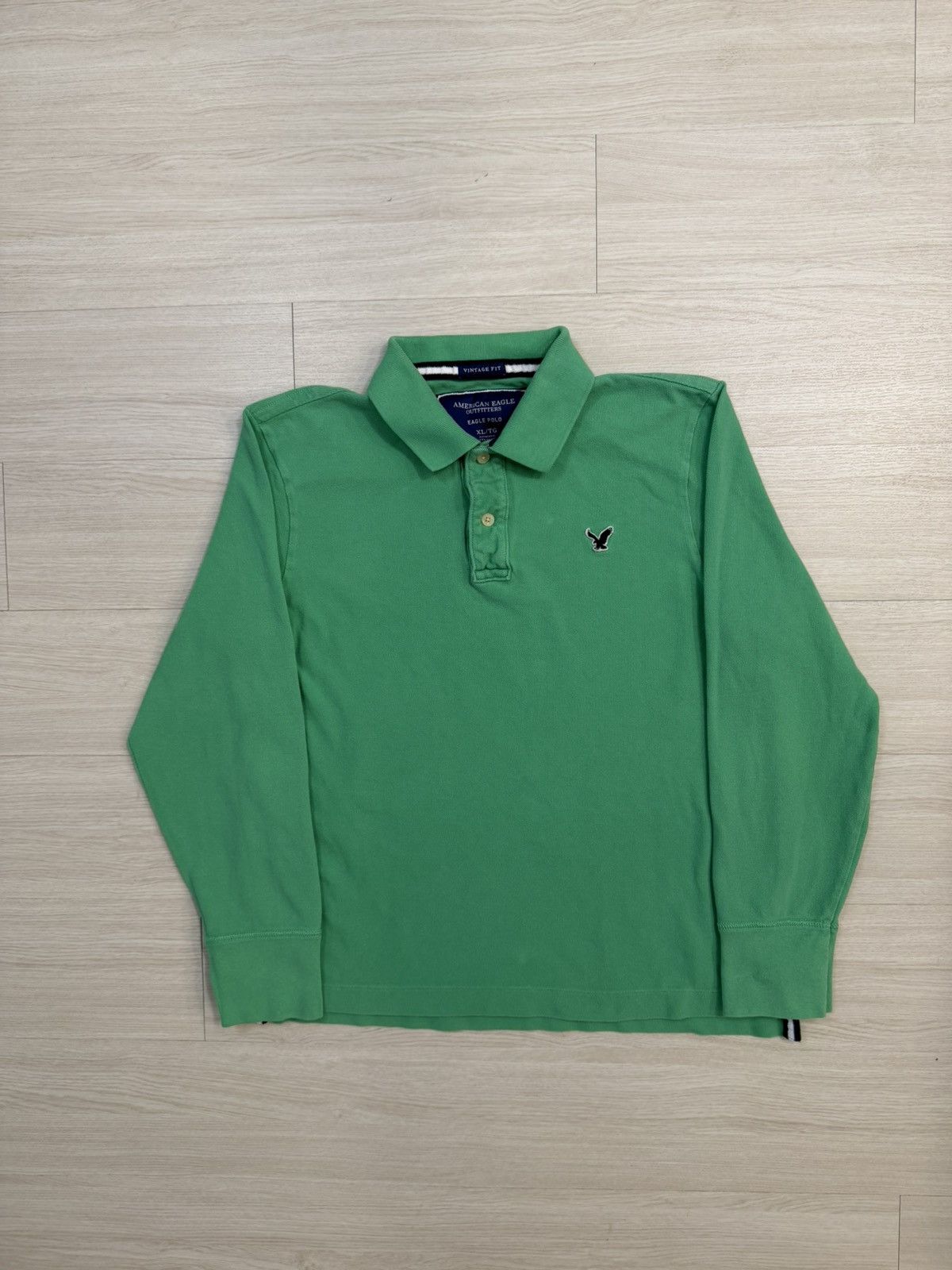 American Eagle Outfitters Y2K American Eagle Vintage Fit Eagle Long Sleeve Polo Shirt Size US XL / EU 56 / 4 - 1 Thumbnail