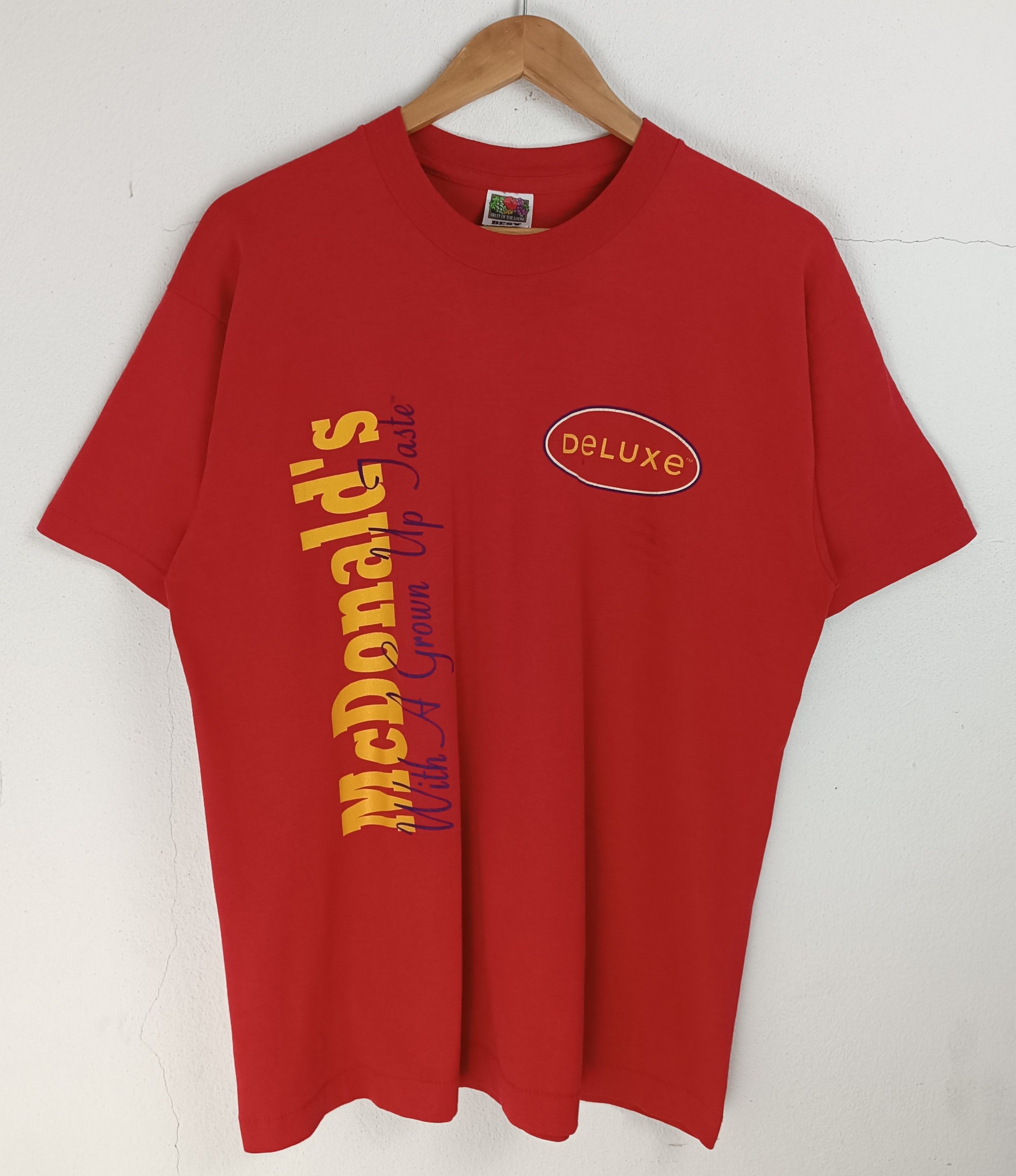 Vintage VINTAGE '94 MCDONALD'S DELUXE PROMO TEE MCD BURGER VERY RARE Size US L / EU 52-54 / 3 - 3 Thumbnail