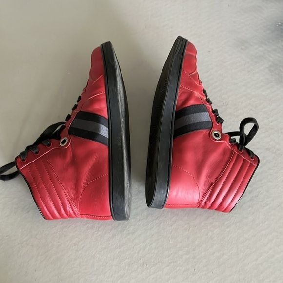 Gucci Gucci Silverstone NS Nylon High 'Red' Viaggio Leather Stripe Size US 7 / EU 40 - 6 Thumbnail