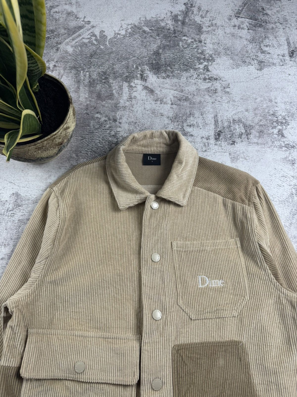 Dime Dime Corduroy Velvet Cream Snap Hip Hop Bomber Light Jacket Size US S / EU 44-46 / 1 - 6 Thumbnail