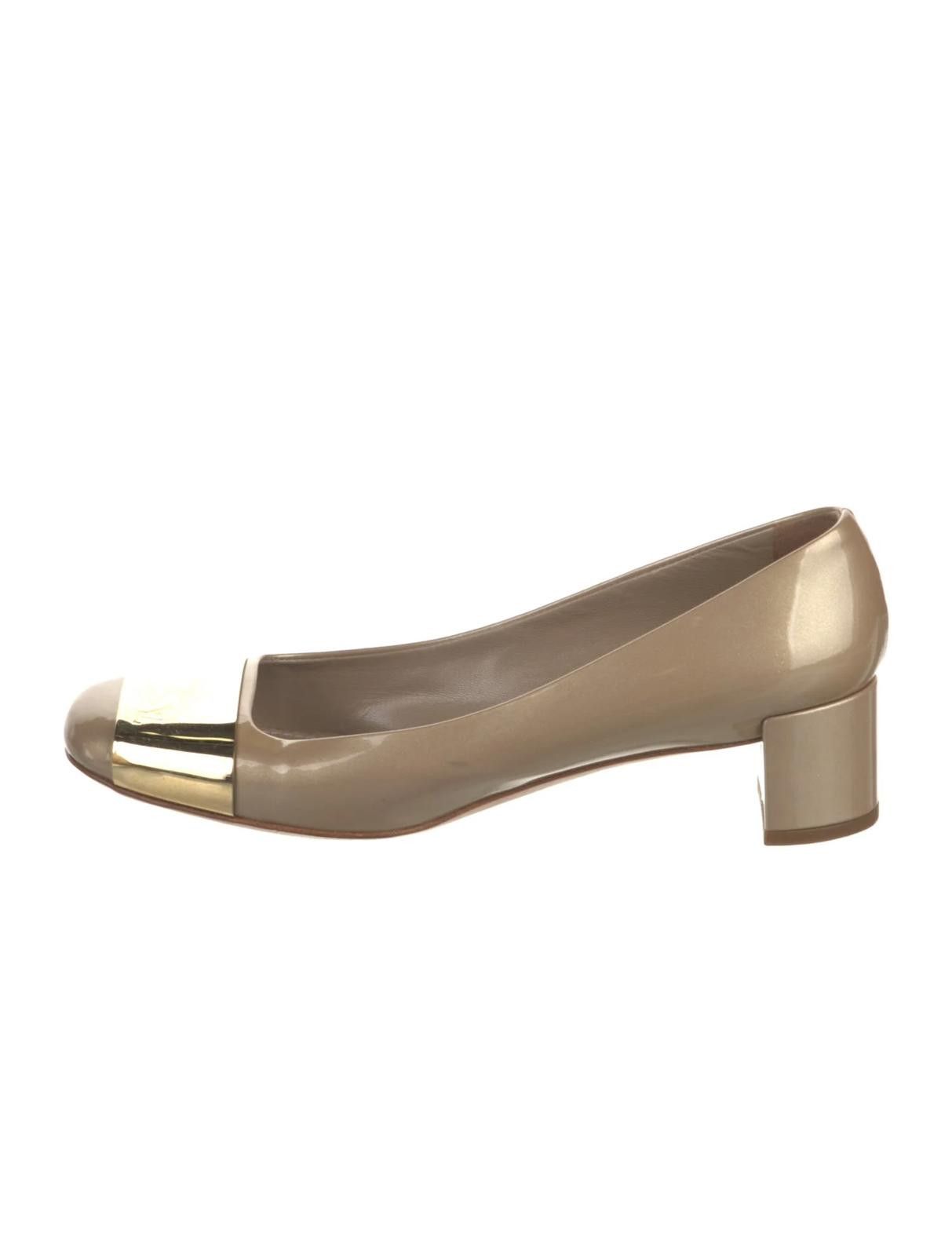 Louis Vuitton Louis Vuitton Patent Leather Pumps w/ Gold Emboss US7 | EU37 Size US 6 / IT 36 - 1 Thumbnail