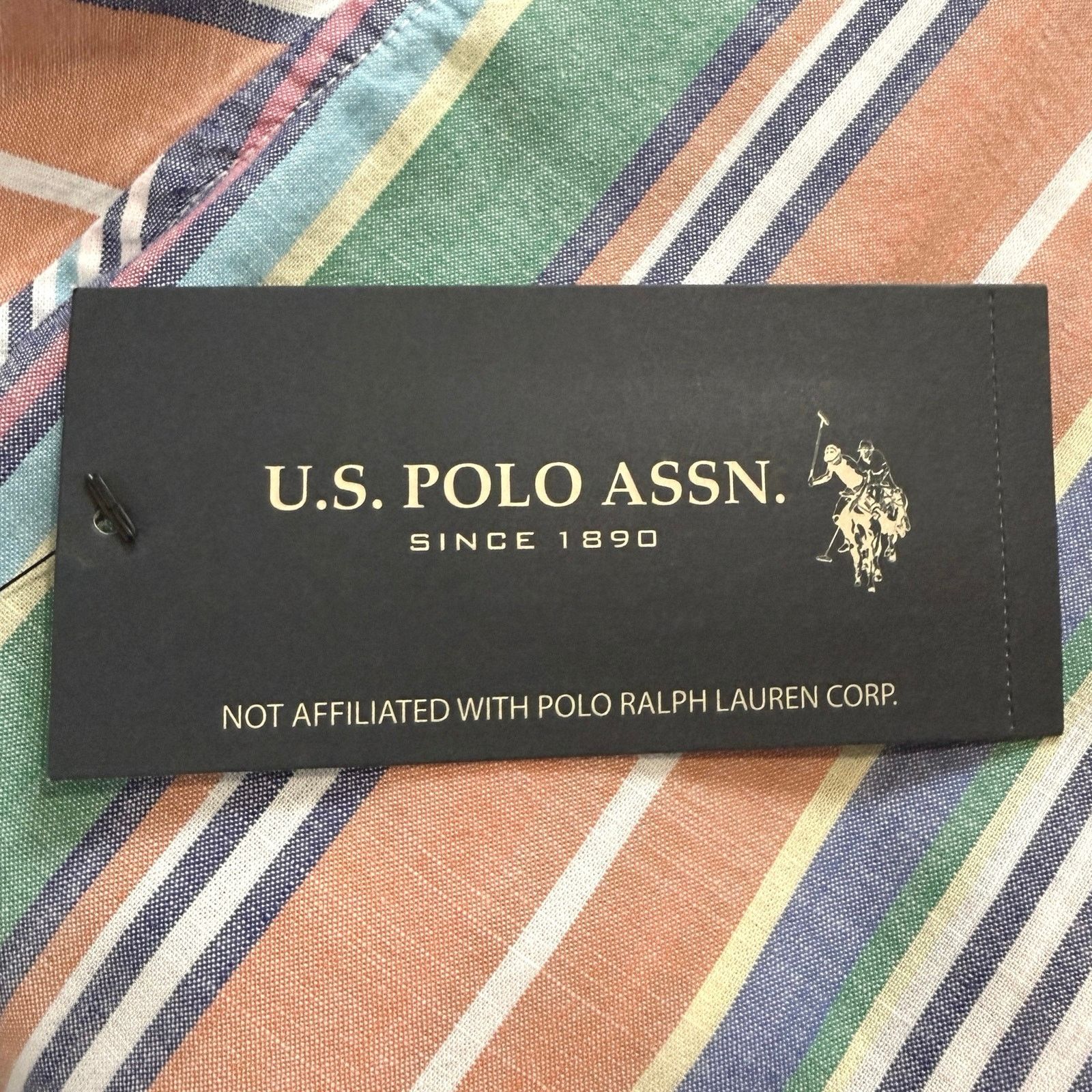 U.S. Polo Assn. US Polo Assn men's XL short- slv button-down multicolor pony Size US XL / EU 56 / 4 - 5 Thumbnail