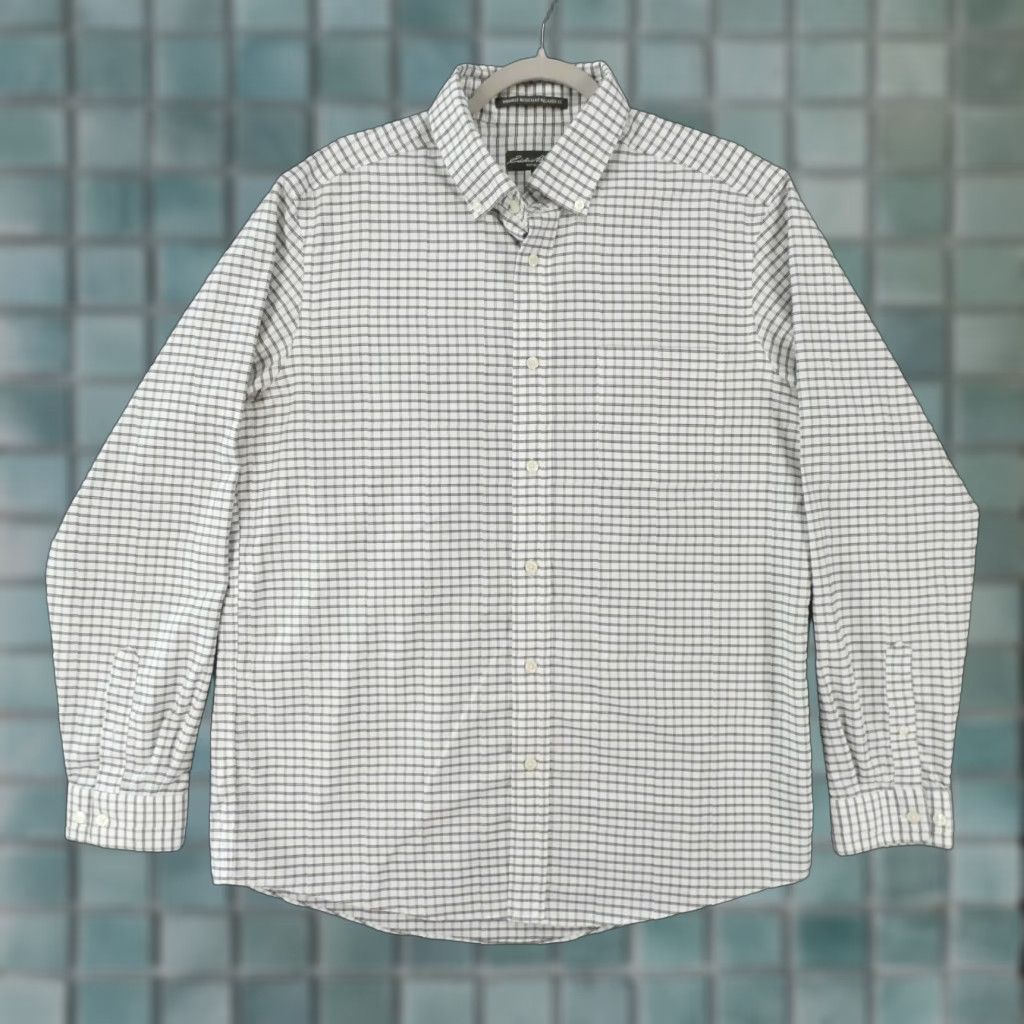 Eddie Bauer Eddie Bauer Shirt Mens Large L Long Sleeve Button Up Green White Check Size US L / EU 52-54 / 3 - 1 Thumbnail