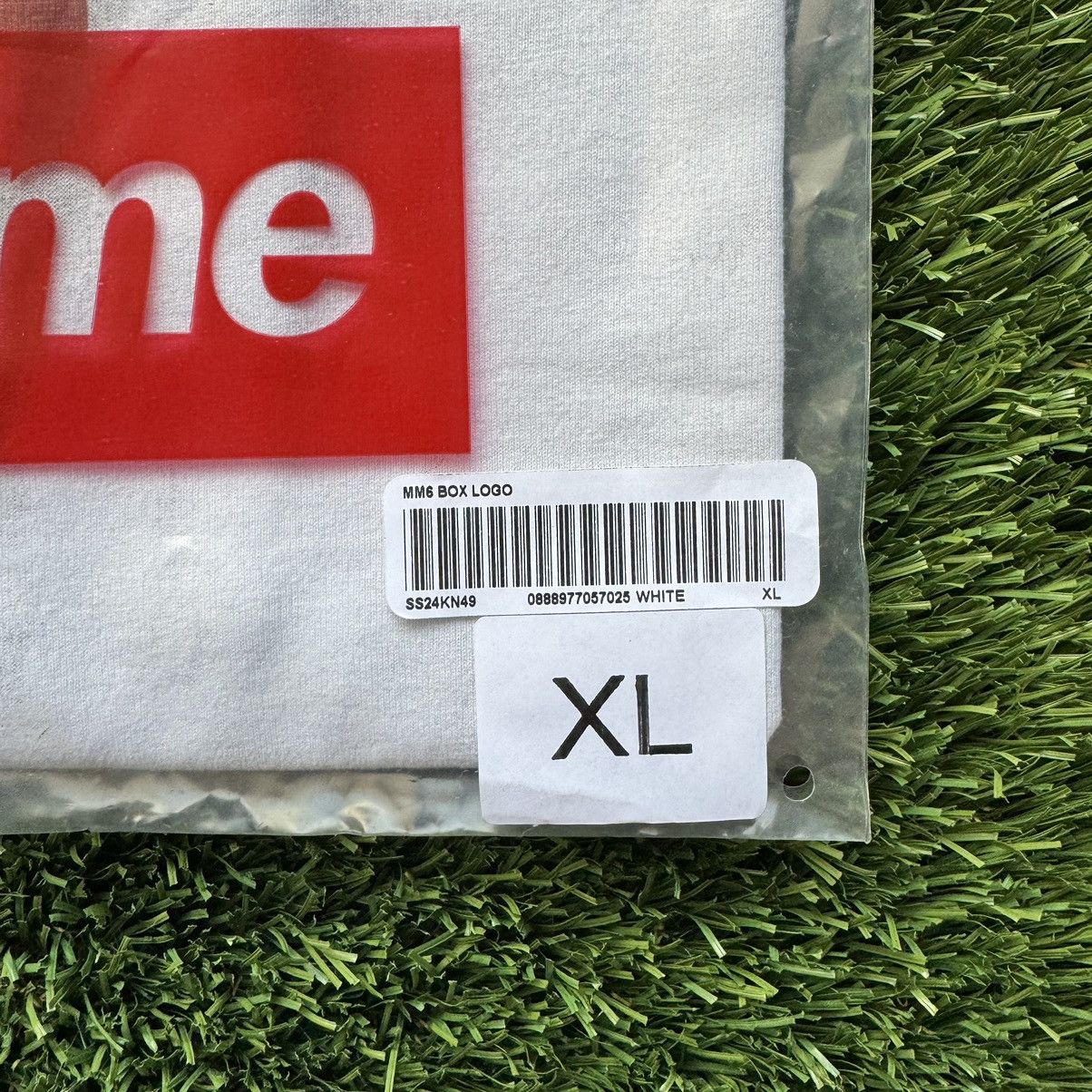 Supreme Supreme x Maison Margiela MM6 Box Logo Tee White Size XL | Grailed