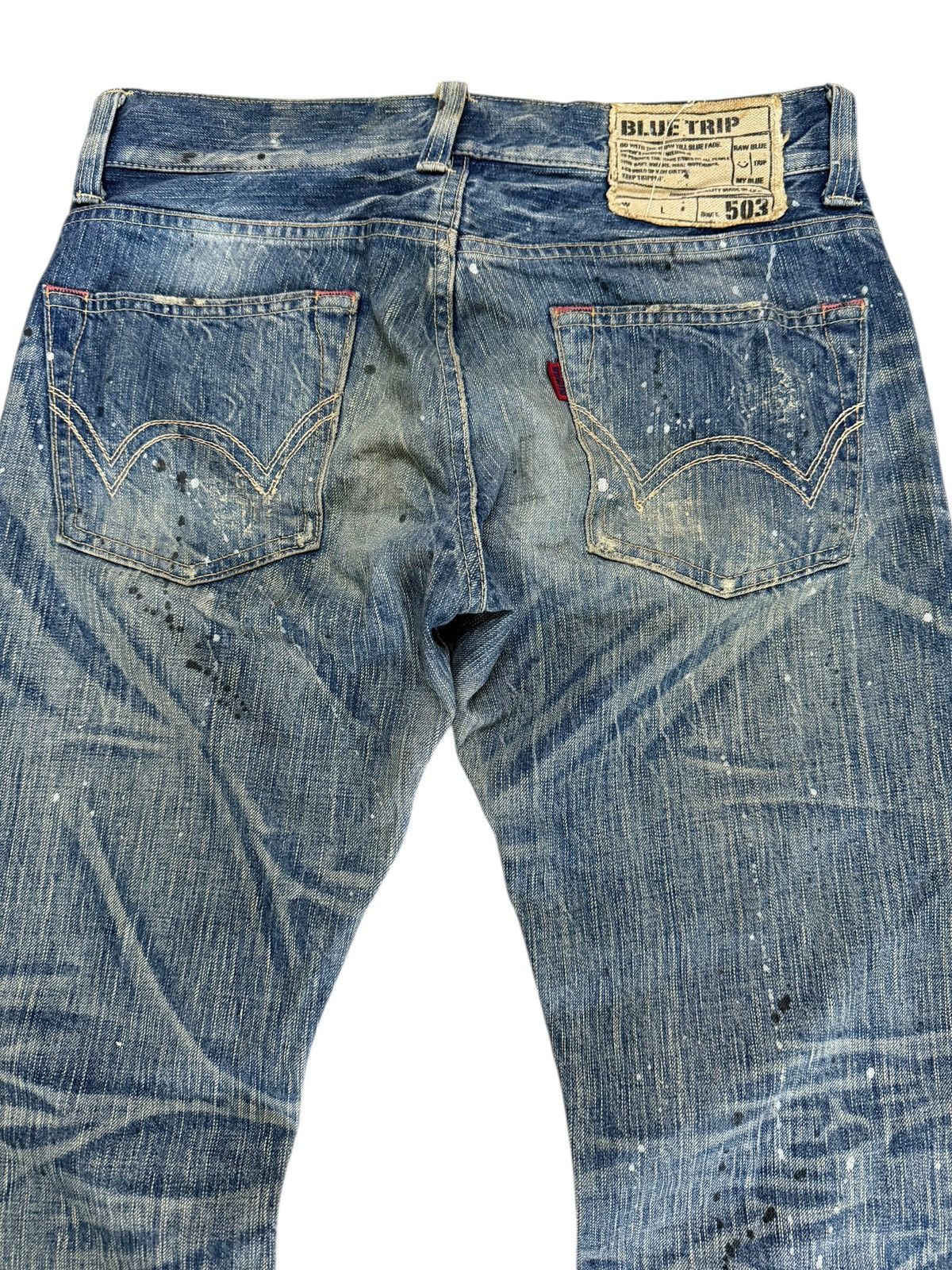 If Six Was Nine Flared Jeans Edwin 503 Blue Trip Clawmark Distressed Sick Size US 31 - 10 Thumbnail