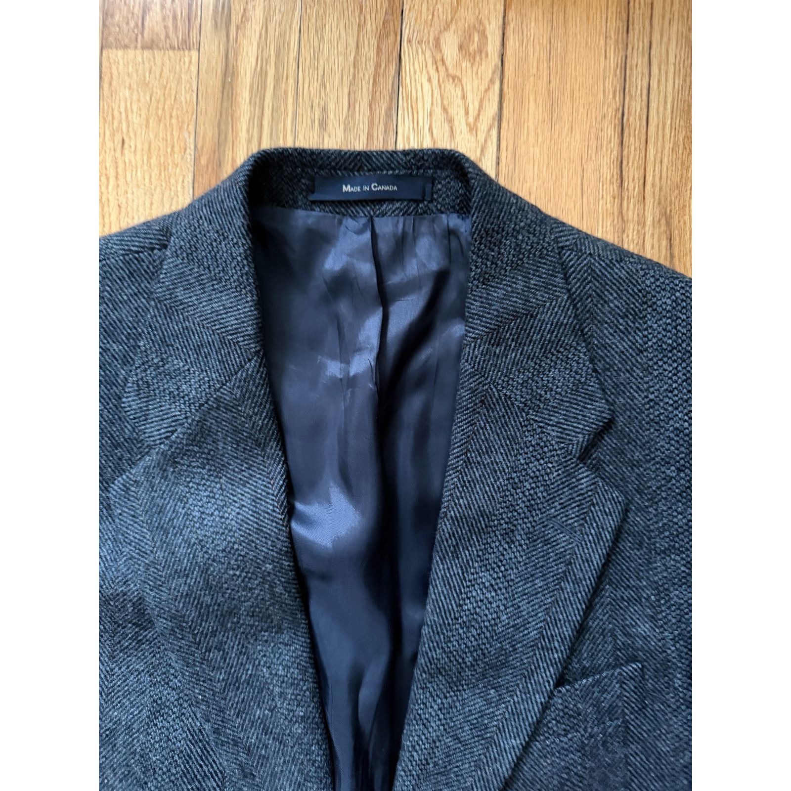 Chaps Ralph Lauren Ralph Lauren Mens 40R Tweed Blazer Navy Herringbone Canada Size 40R - 6 Thumbnail