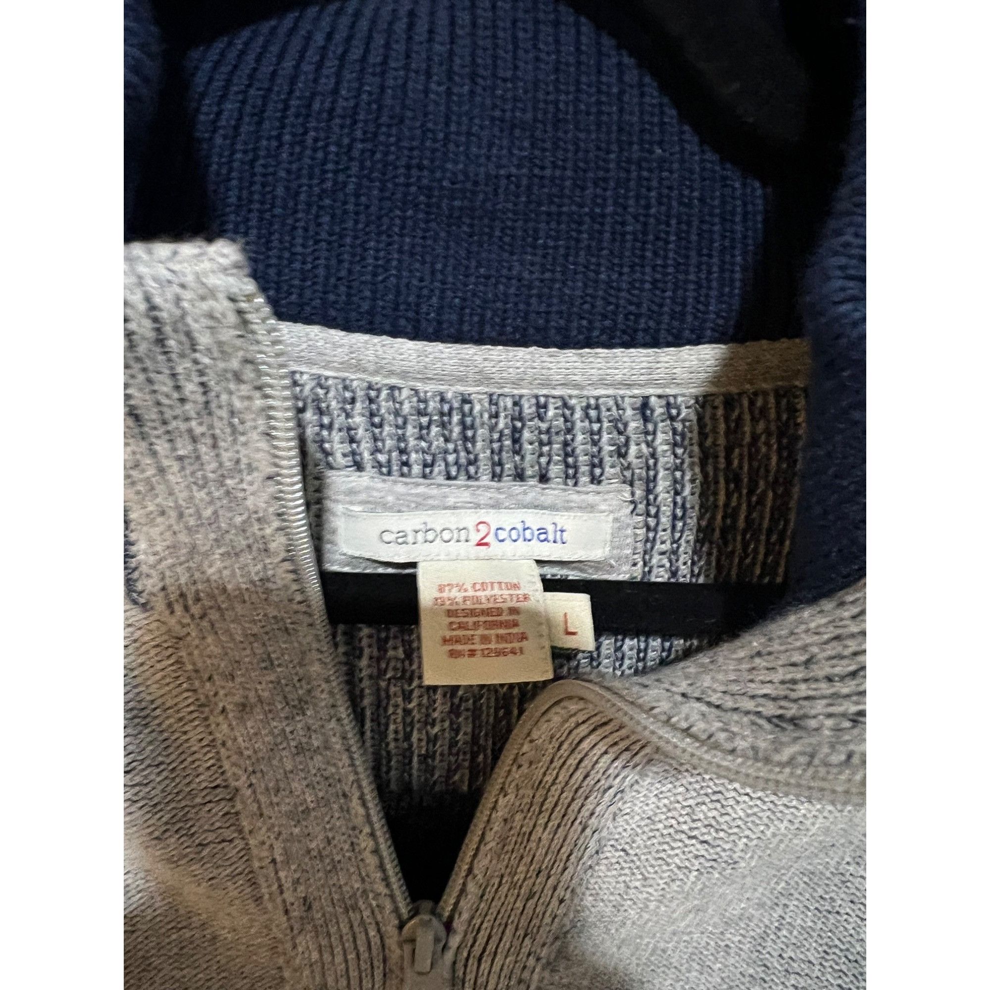 Carbon2Cobalt Carbon2Cobalt Full Zip Mens Sweater - Size L Size US L / EU 52-54 / 3 - 4 Thumbnail