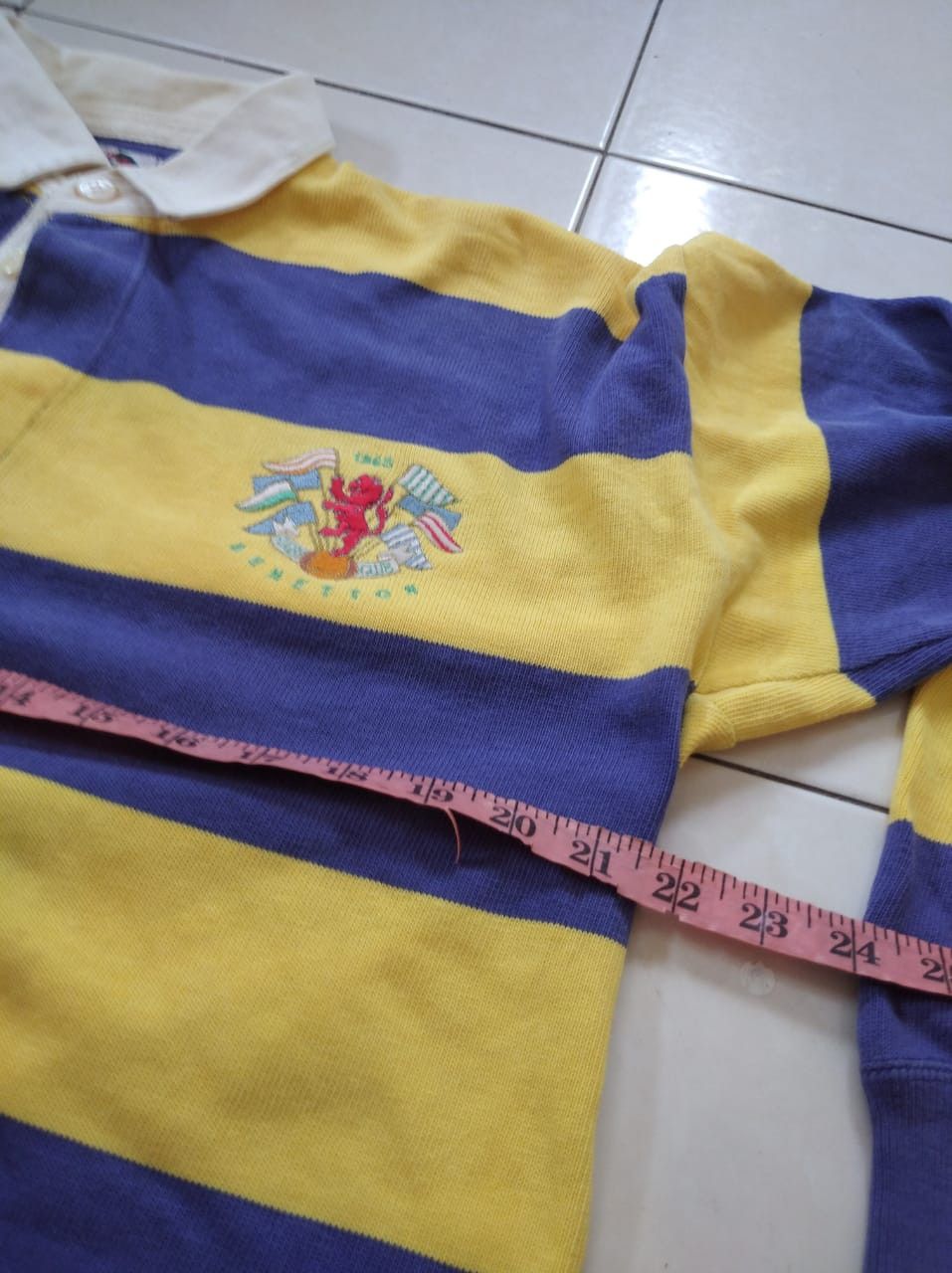 Benetton Vintage benetton rugby stripes polo shirt Size US L / EU 52-54 / 3 - 5 Thumbnail