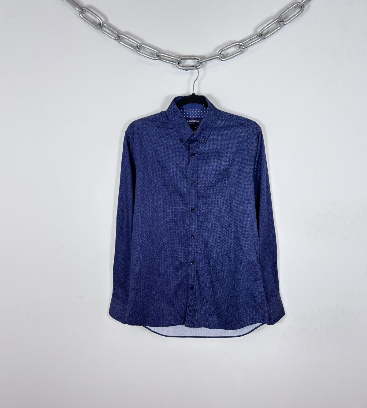 William Hunt William Hunt Savile Row Men’s Navy Blue Button Down Shirt Size US L / EU 52-54 / 3 - 1 Thumbnail