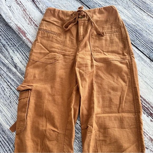 Soft Surroundings Soft Surroundings Brown Linen Blend Cargo Pants Size 27" / US 4 / IT 40 - 3 Thumbnail