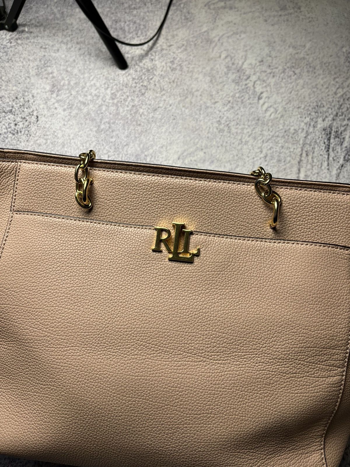 Polo Ralph Lauren LAUREN RALPH LAUREN MELLOW PINK LEATHER MEDIUM GRAB BAG Size ONE SIZE - 7 Thumbnail