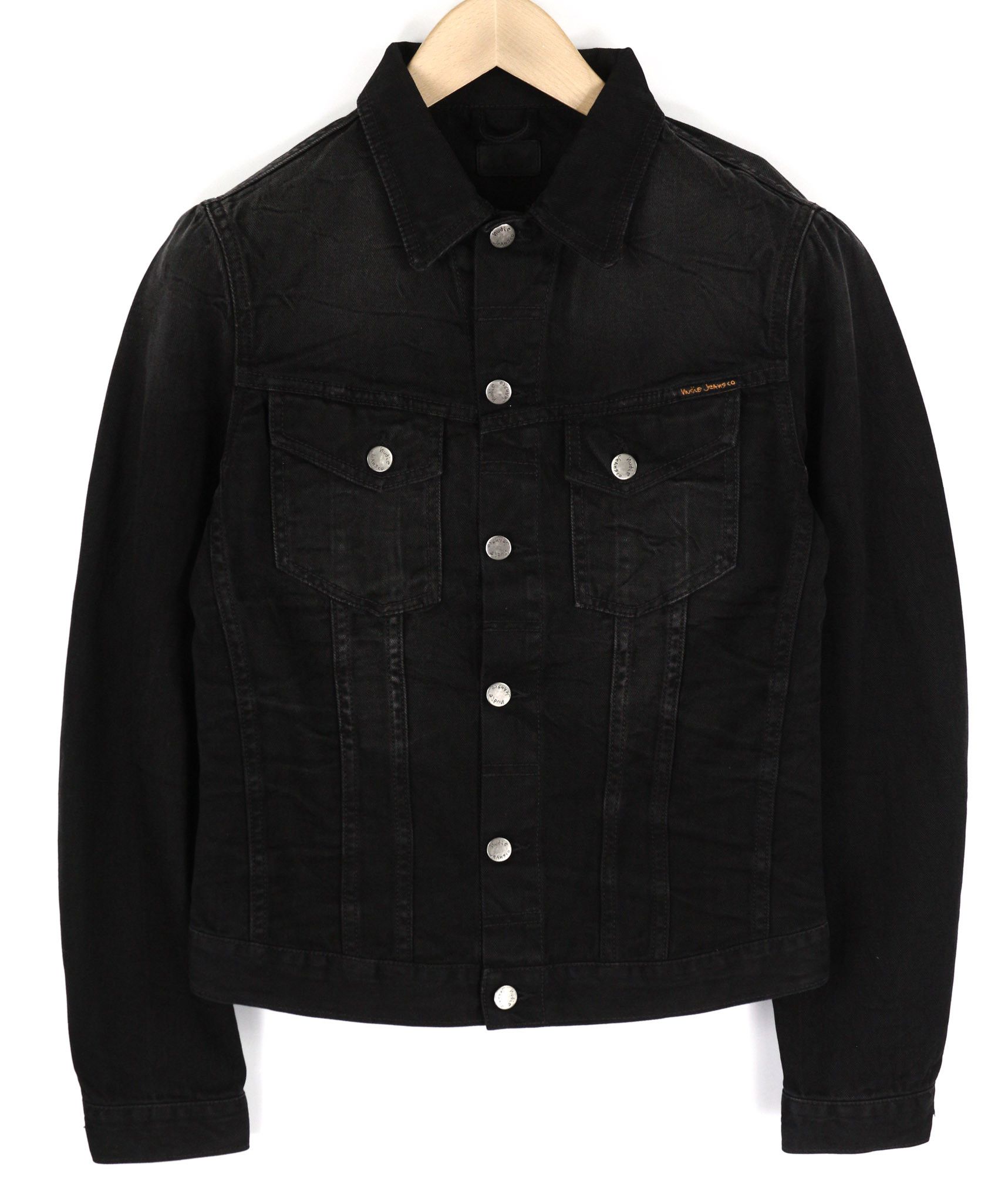 Nudie Jeans BILLY S Dark Shist Denim Black Pocket Jacket 81058 Size US S / EU 44-46 / 1 - 1 Thumbnail