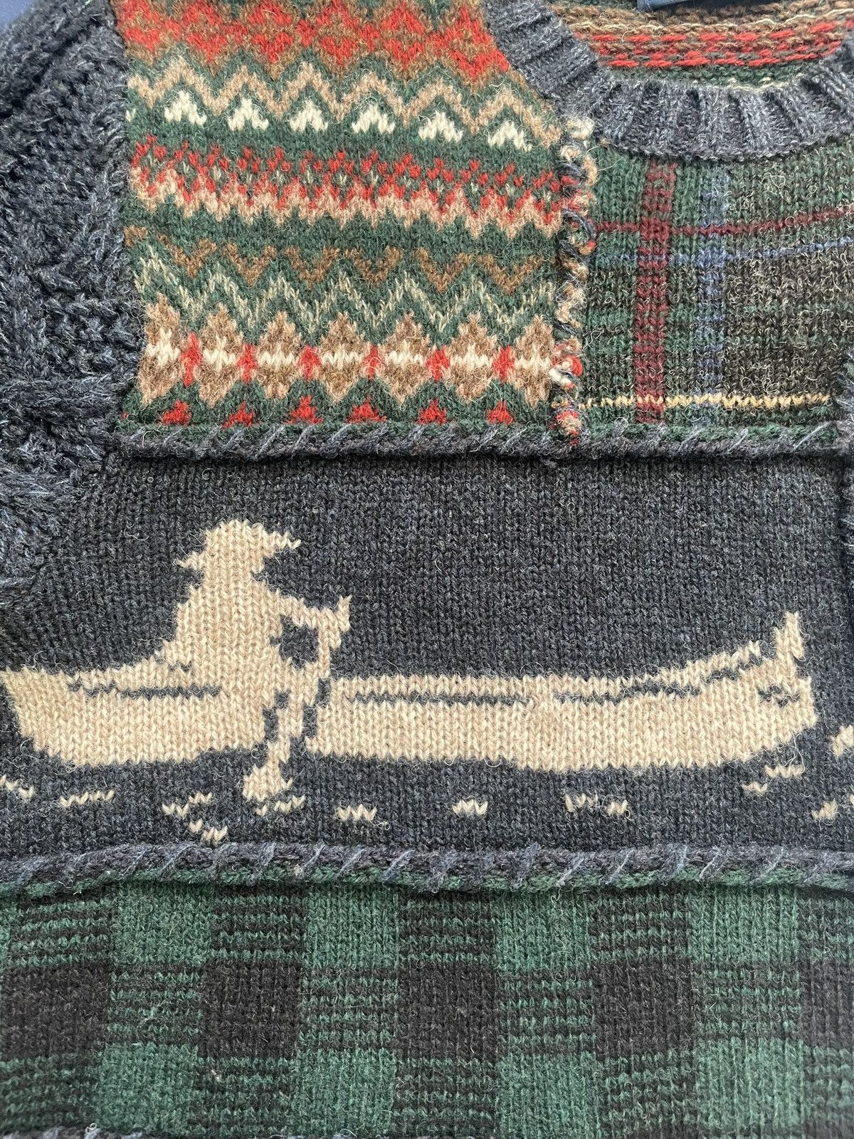 Polo Ralph Lauren Polo Ralph Lauren Patchwork Wool Sweater XS Size US XS / EU 42 / 0 - 10 Thumbnail