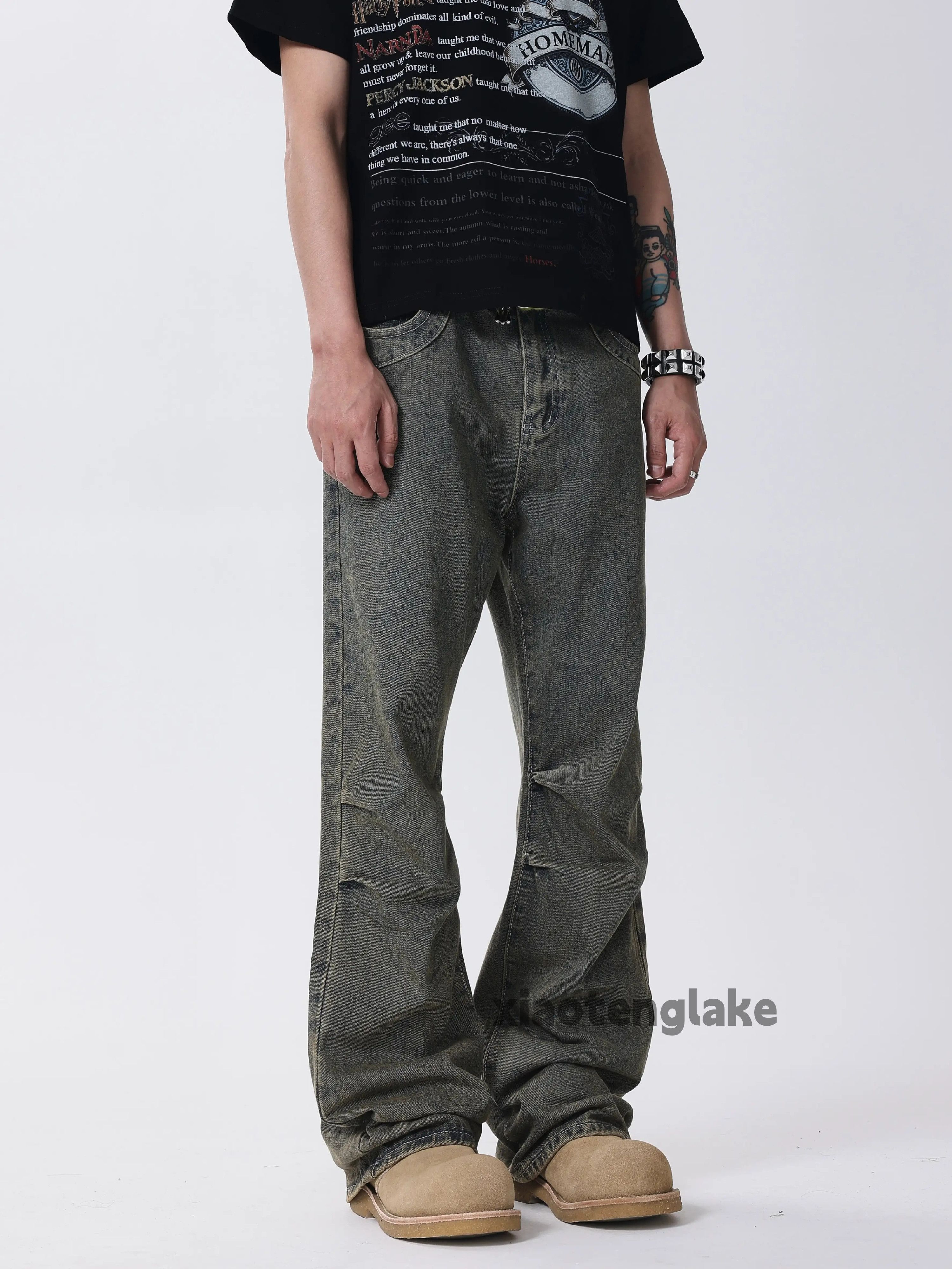 Jean × Vintage washed faded cleanfit yuppie grunge flared jeans Size US 30 / EU 46 - 8 Thumbnail