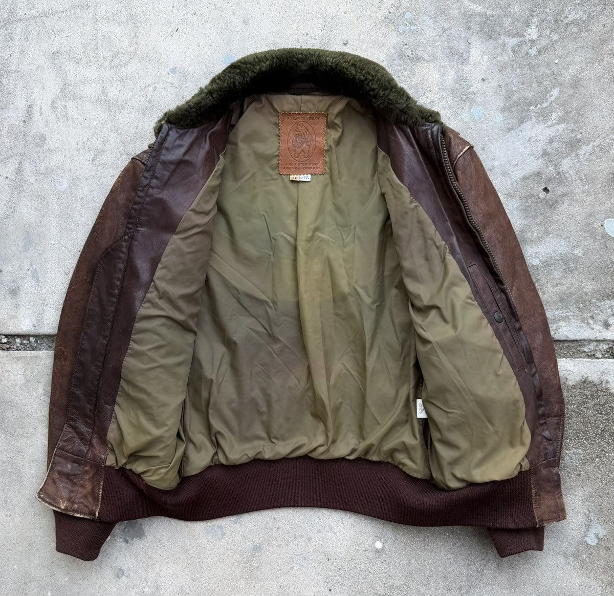 Golden Bear Vintage 70s Golden Bear Leather Flight Jacket Size US M / EU 48-50 / 2 - 5 Thumbnail