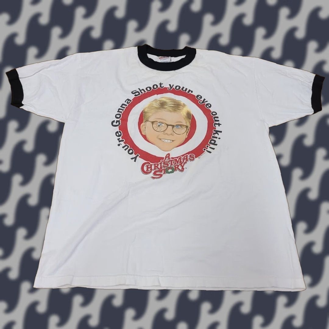 Vintage VINTAGE A Christmas Story T Shirt XL Mens White Cotton Crew Neck Short Sleeve Christmas Shirt Size US XL / EU 56 / 4 - 1 Thumbnail