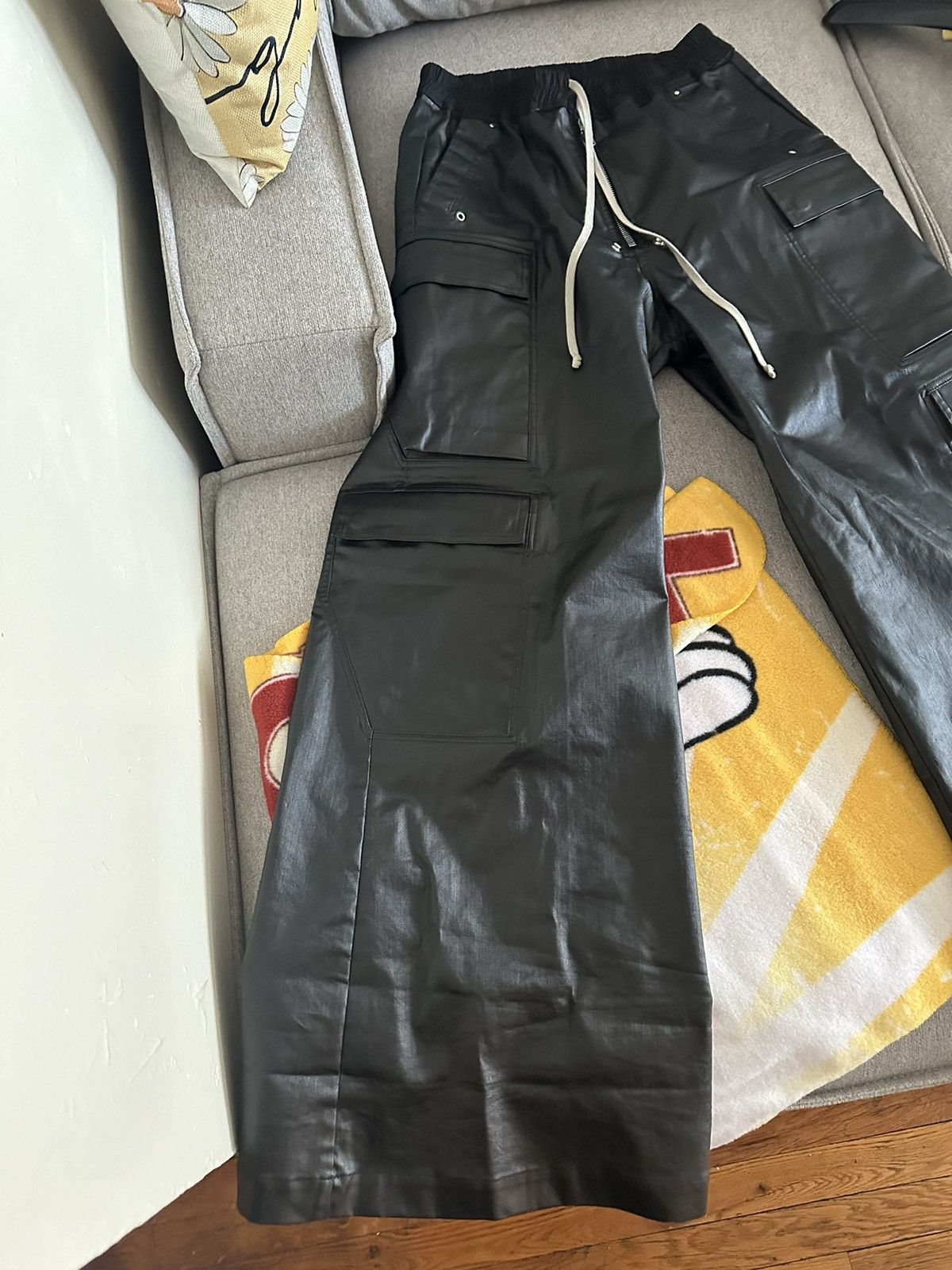 Rick Owens × Rick Owens Drkshdw Rick owens porterville cargobelas waxed denim pants Size US 32 / EU 48 - 3 Thumbnail