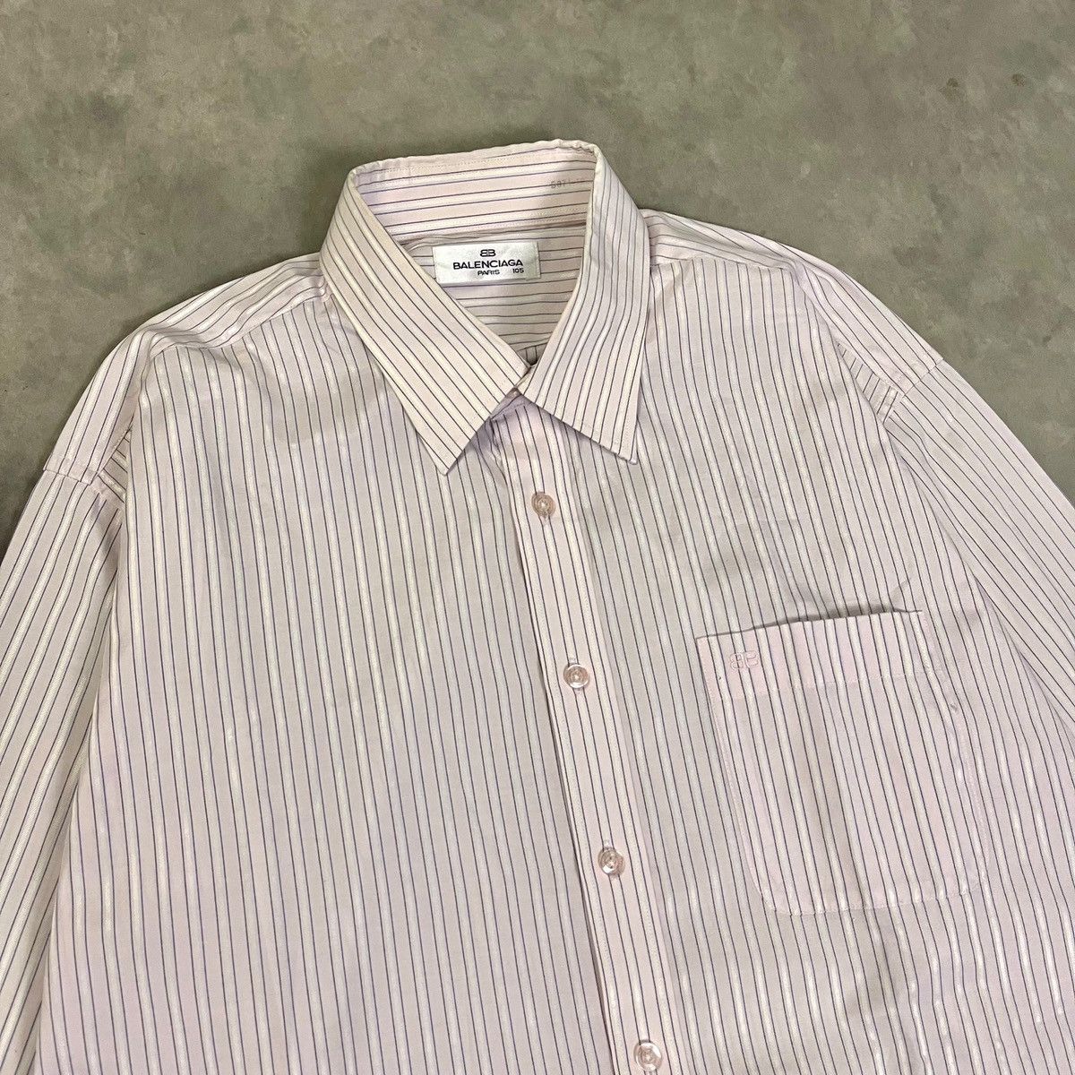 Balenciaga Balenciaga Button Up Striped Shirt Size US L / EU 52-54 / 3 - 2 Thumbnail