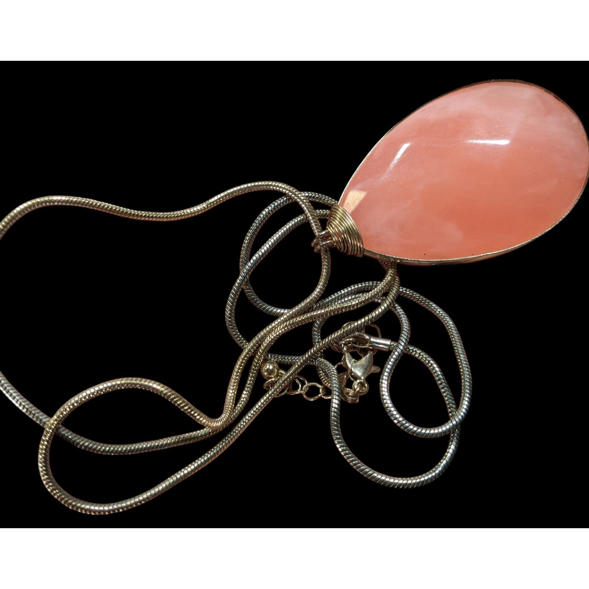 Other Retro Teardrop Simulated Pink Agate Faceted Teardrop Necklac Size ONE SIZE - 4 Thumbnail
