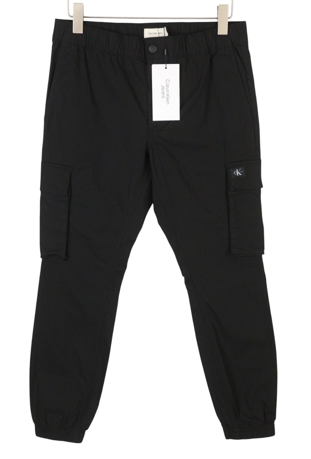 Calvin Klein W32 Black Cargo Elastic Waist Patch Pockets 87455 Size US 32 / EU 48 - 3 Thumbnail