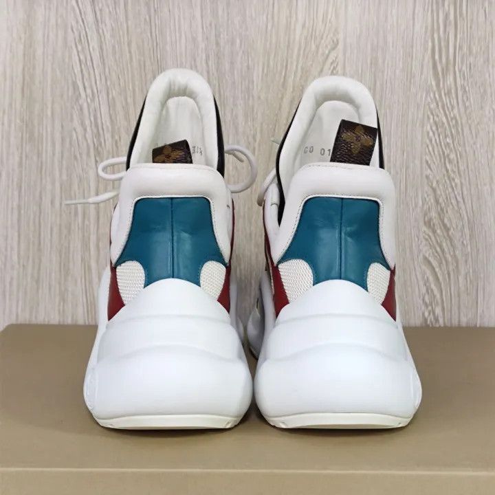 Louis Vuitton Louis Vuitton Stylish Low-Top Sneakers in White Red Yellow Size US 5.5 / EU 38 - 2 Thumbnail