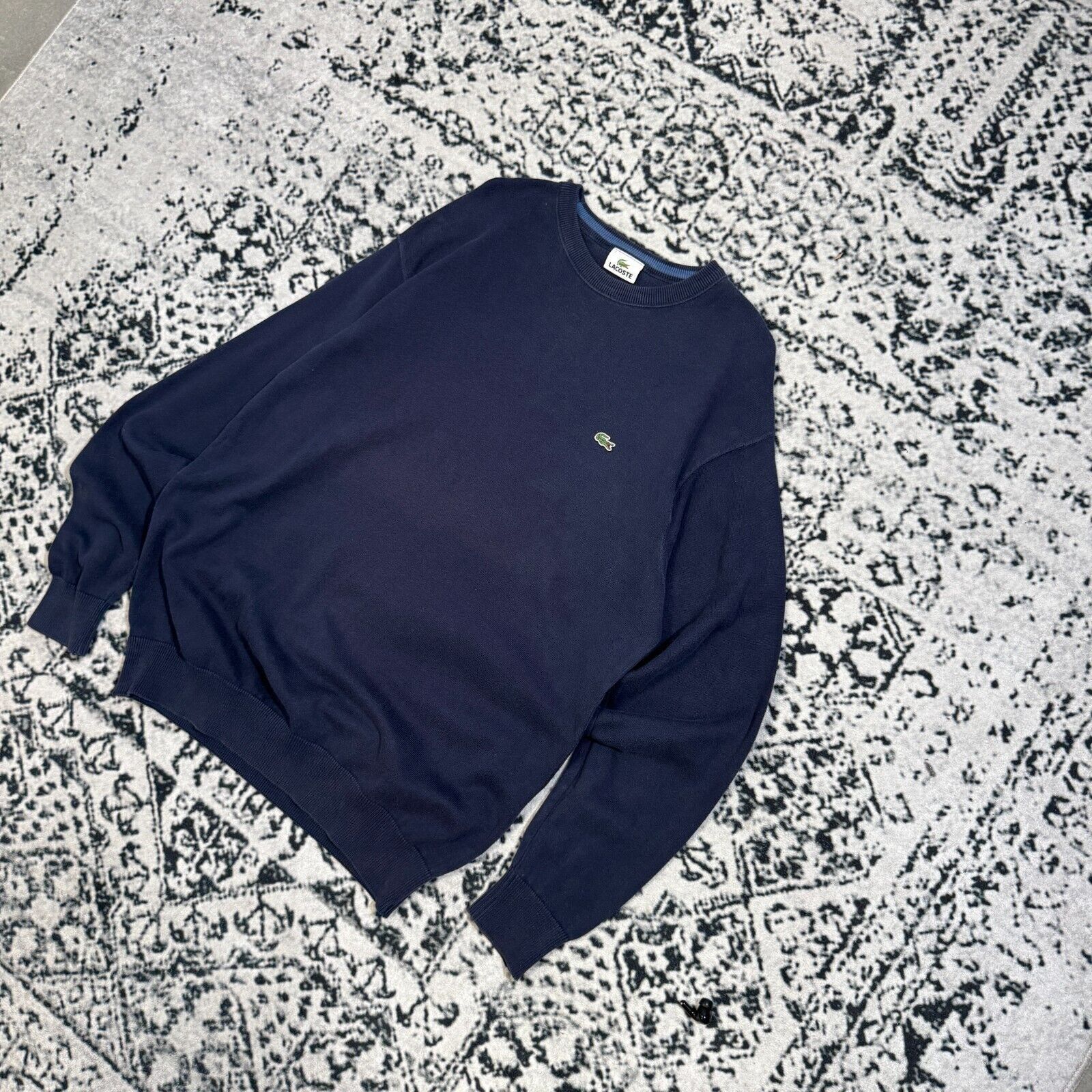 Lacoste × Vintage Vintage Lacoste Unisex Navy Blue Cotton Sweater Size L Size US L / EU 52-54 / 3 - 2 Thumbnail