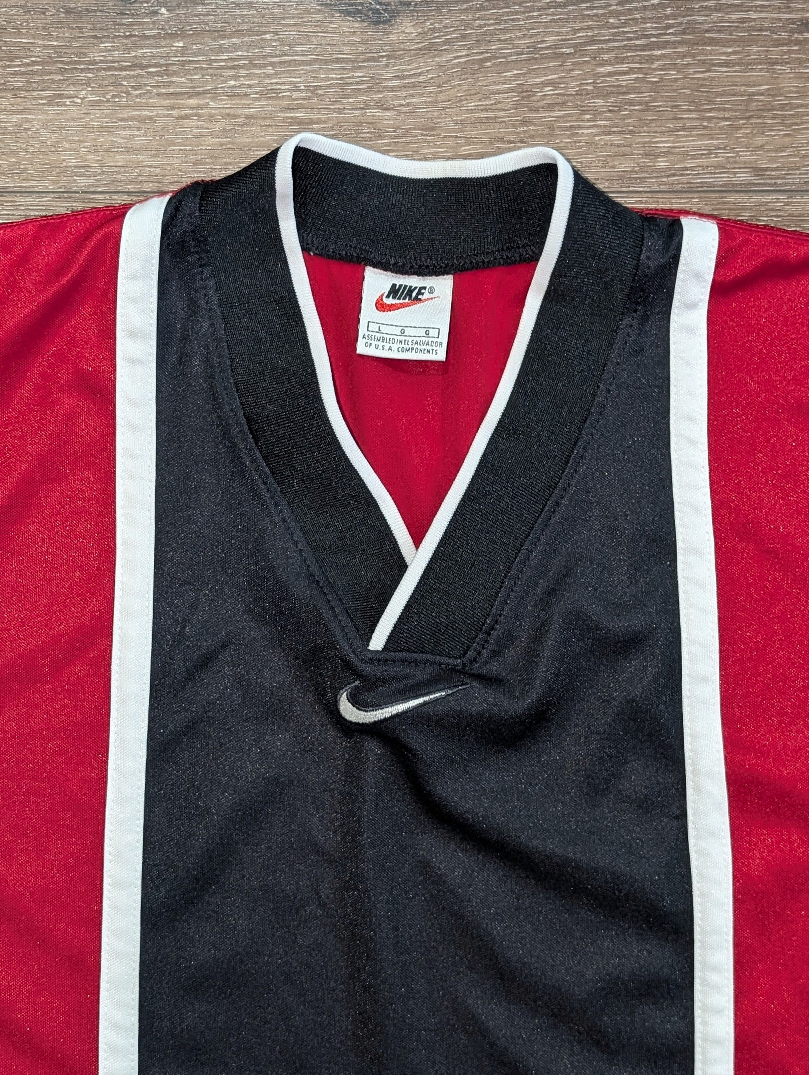 Nike × Vintage Vintage Nike 90s Center Swoosh striped soccer jersey Size US L / EU 52-54 / 3 - 3 Thumbnail