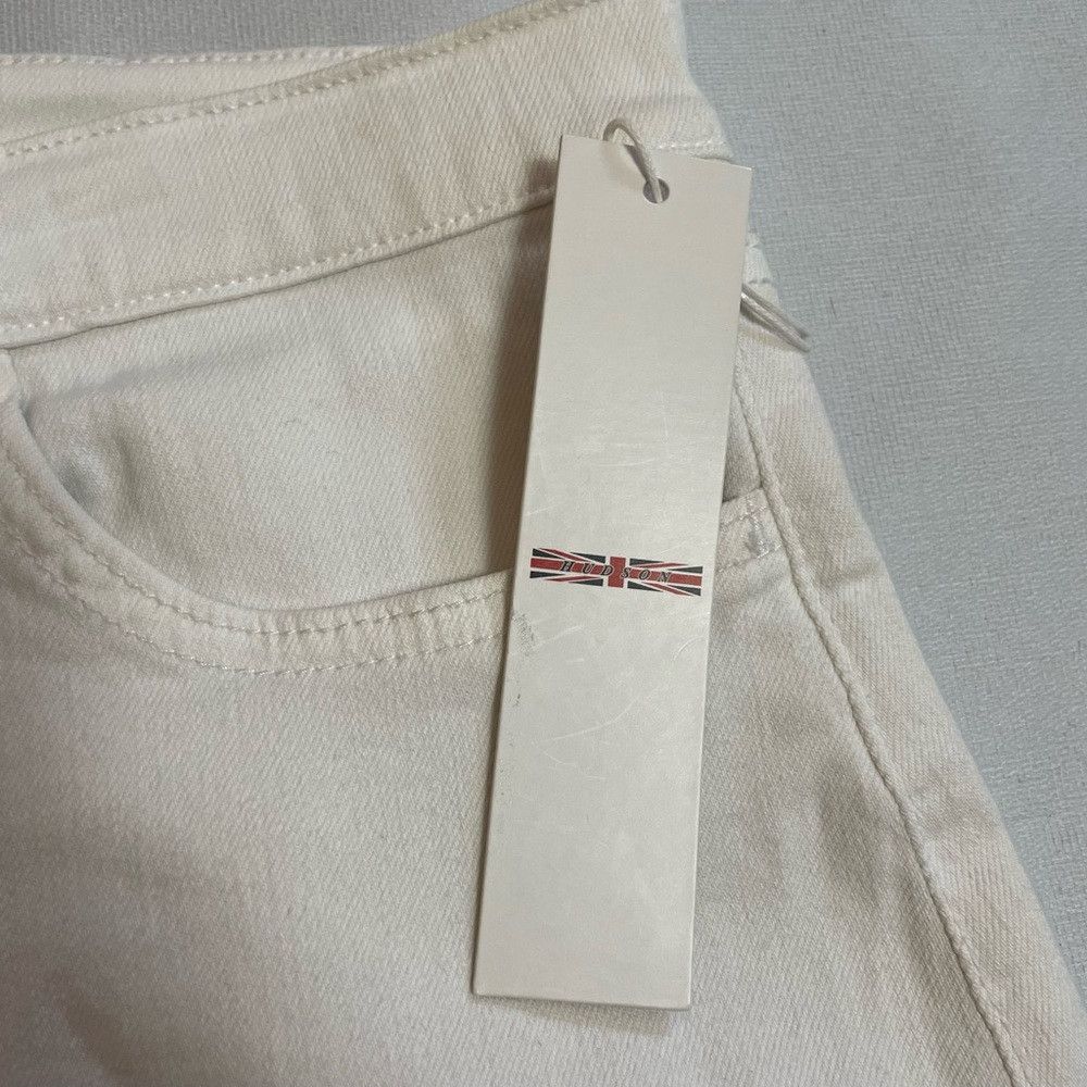 Hudson NWT New $145 Hudson White Gracie Mid-Rise Raw-Edge Shorts S Size 33" - 4 Thumbnail