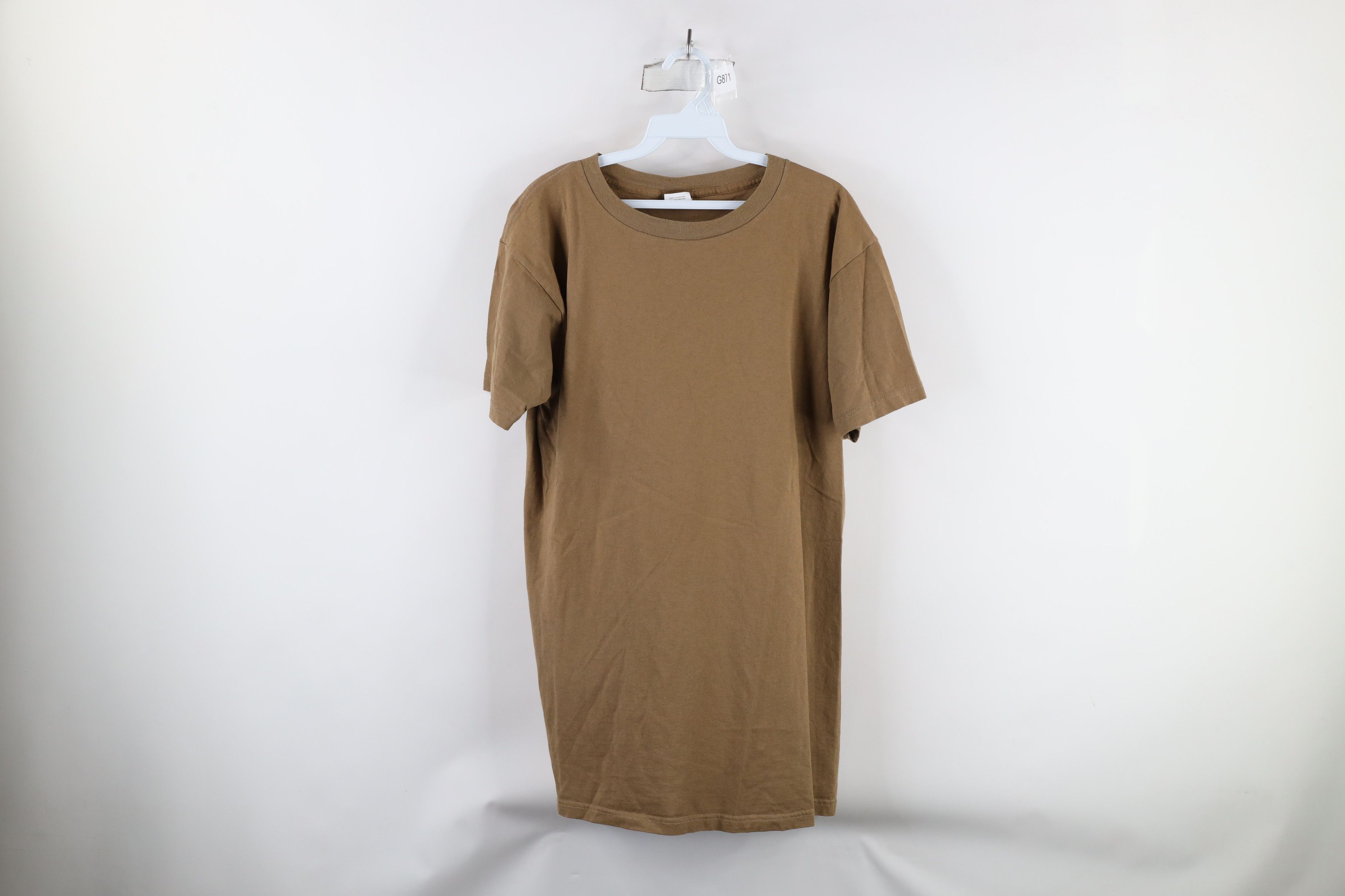 Vintage Vintage 90s Streetwear Short Sleeve T-Shirt Brown Cotton USA Size US L / EU 52-54 / 3 - 1 Thumbnail