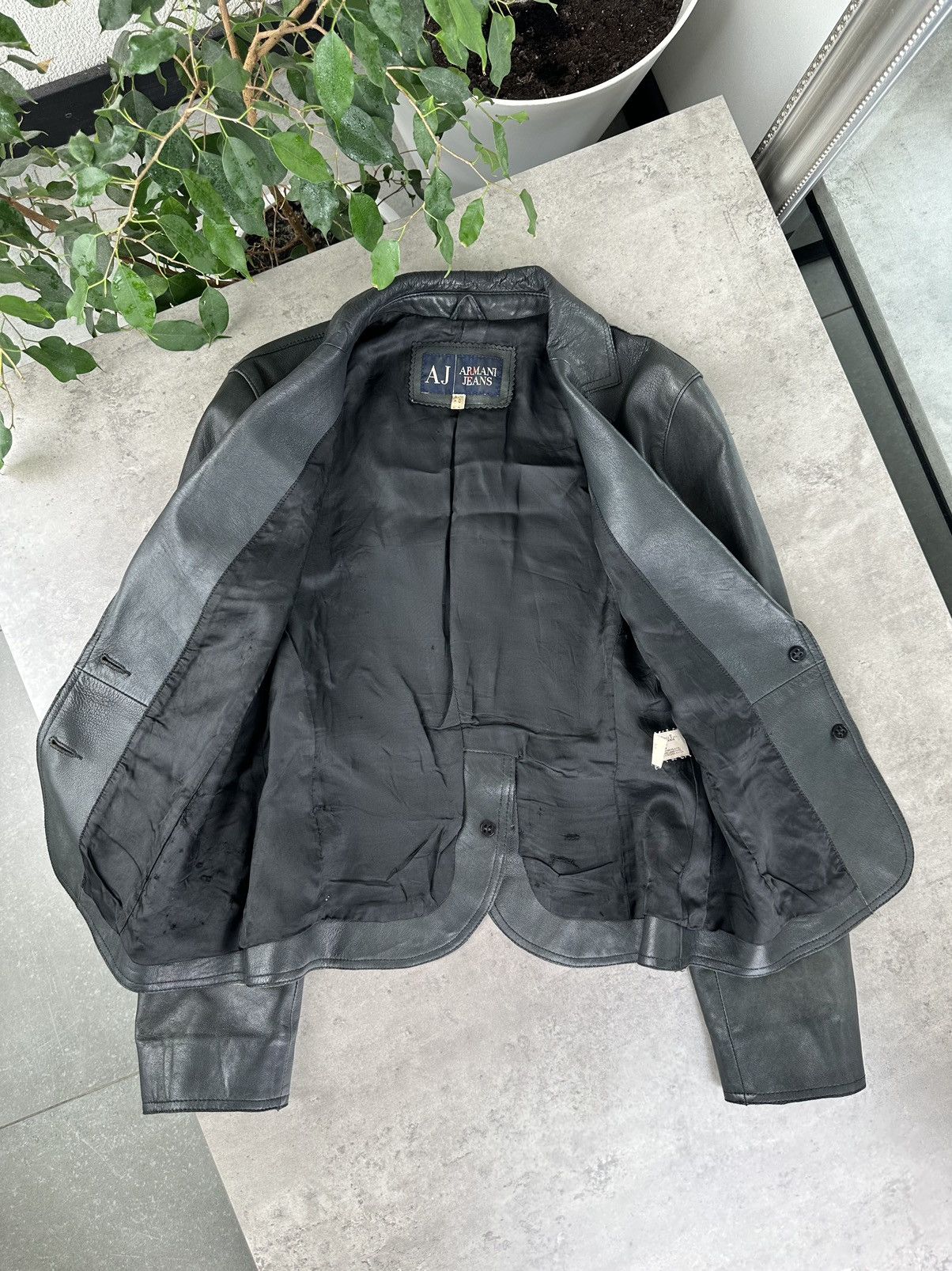 Armani Armani Jeans Vintage Leather Jacket Size S / US 4 / IT 40 - 8 Thumbnail