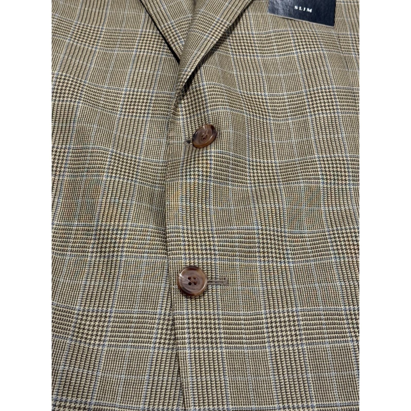 Ralph Lauren Ralph Lauren Black Label Houndstooth Plaid Blazer Men's Regular Size 42 Light Brown Silk Wool Blend Size 42R - 3 Thumbnail