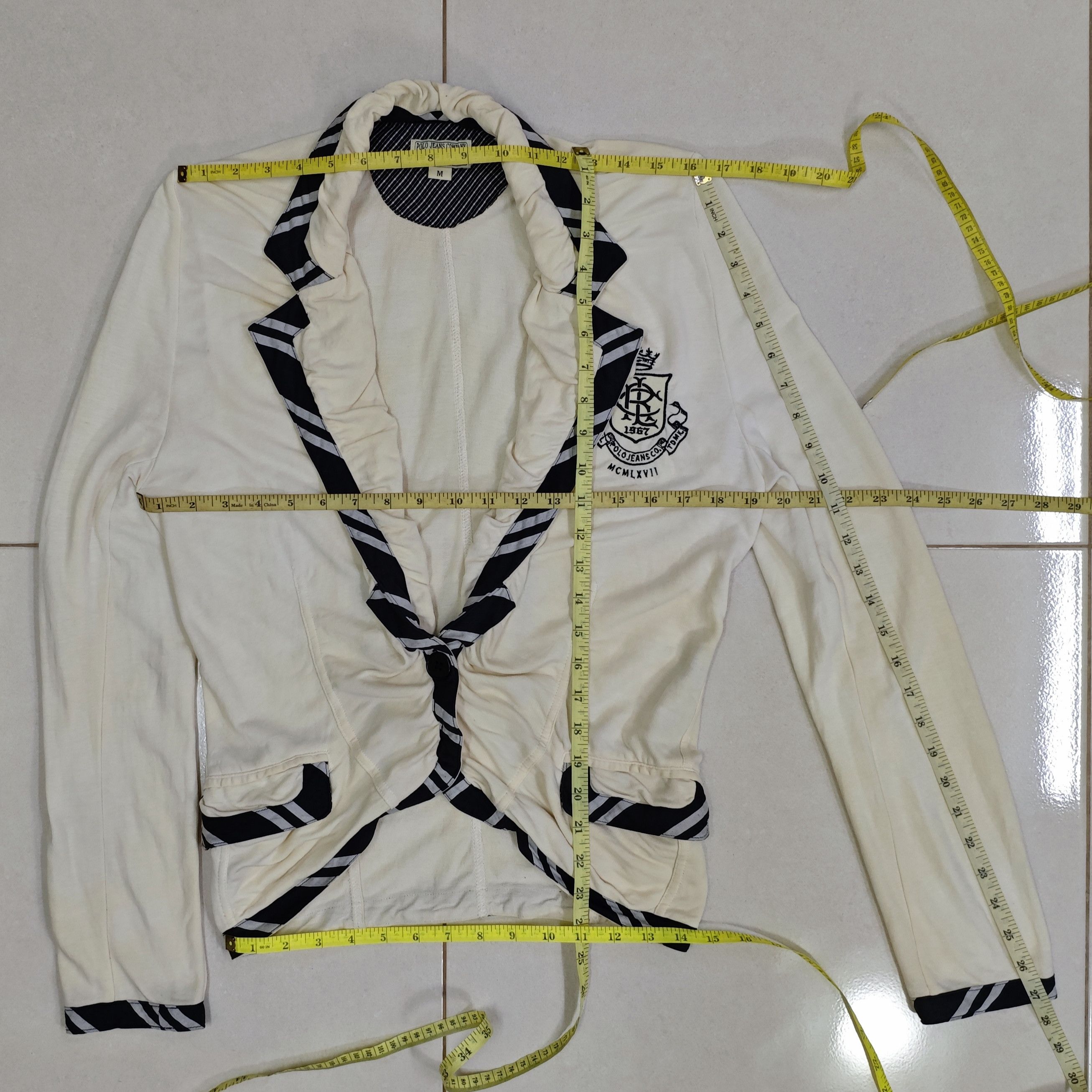 Polo Ralph Lauren PRL POLO JEANS CO. RALPH LAUREN Off White Preppy Blazer M Size M / US 6-8 / IT 42-44 - 14 Thumbnail