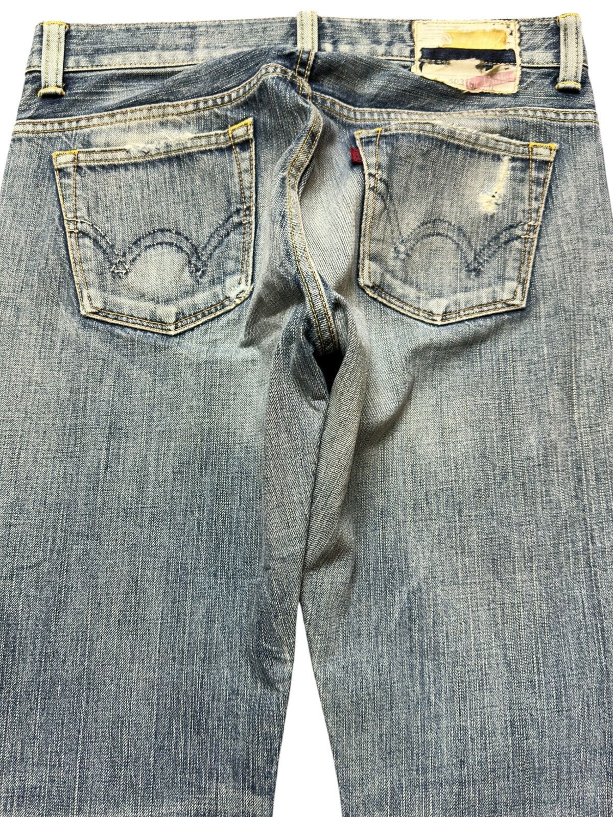 Edwin Vintage Edwin 503 Flare Faded Ripped Distressed Denim Size US 31 - 5 Thumbnail