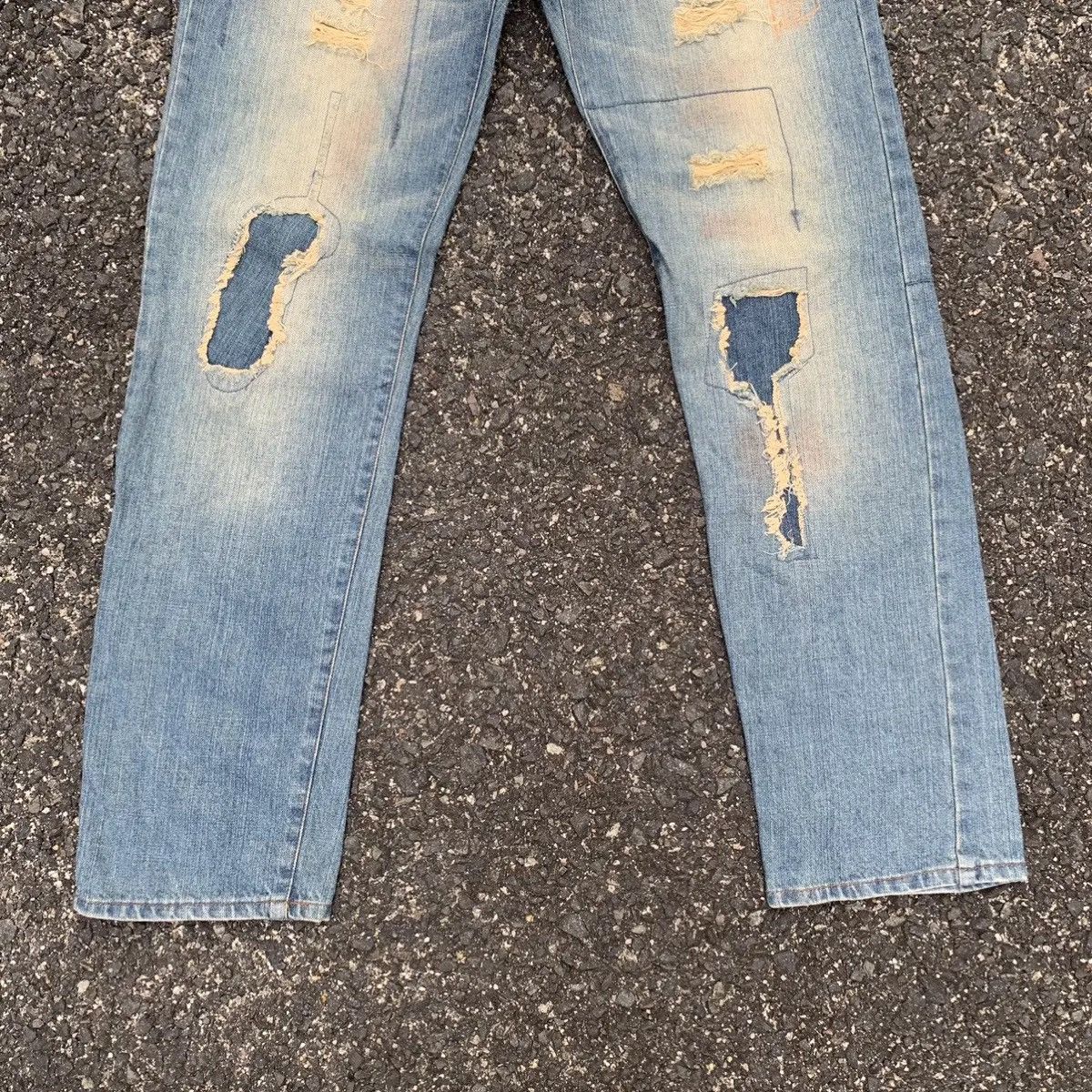 Gotcha Vintage Gotcha Jeans Patchwork VERY RARE Rugged Denim Pants Size US 31 - 3 Thumbnail