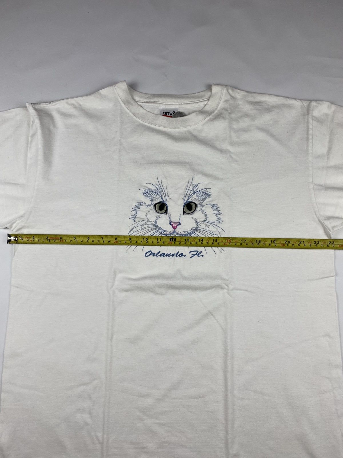 Vintage Vintage White Cat tshirt Size US L / EU 52-54 / 3 - 7 Thumbnail