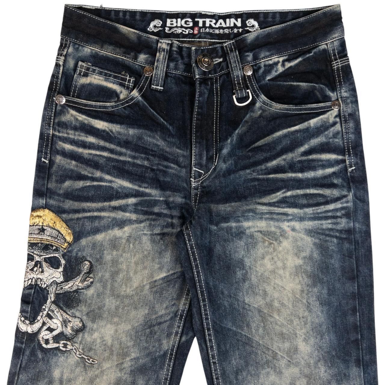 Other Big Train Embroidered Skull Crossbones Denim Jeans Size W29 Size US 29 - 1 Thumbnail