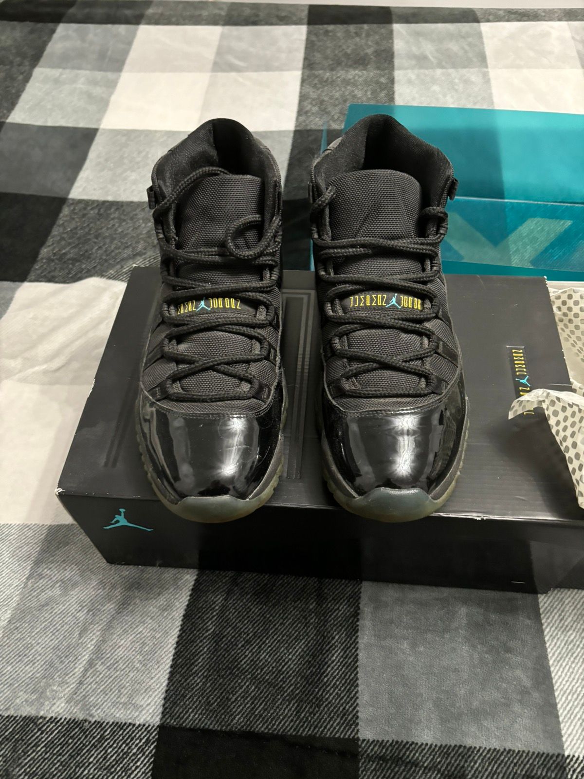 Pre-owned Jordan Brand Gamma Blue Jordan 11 Shoes In Black