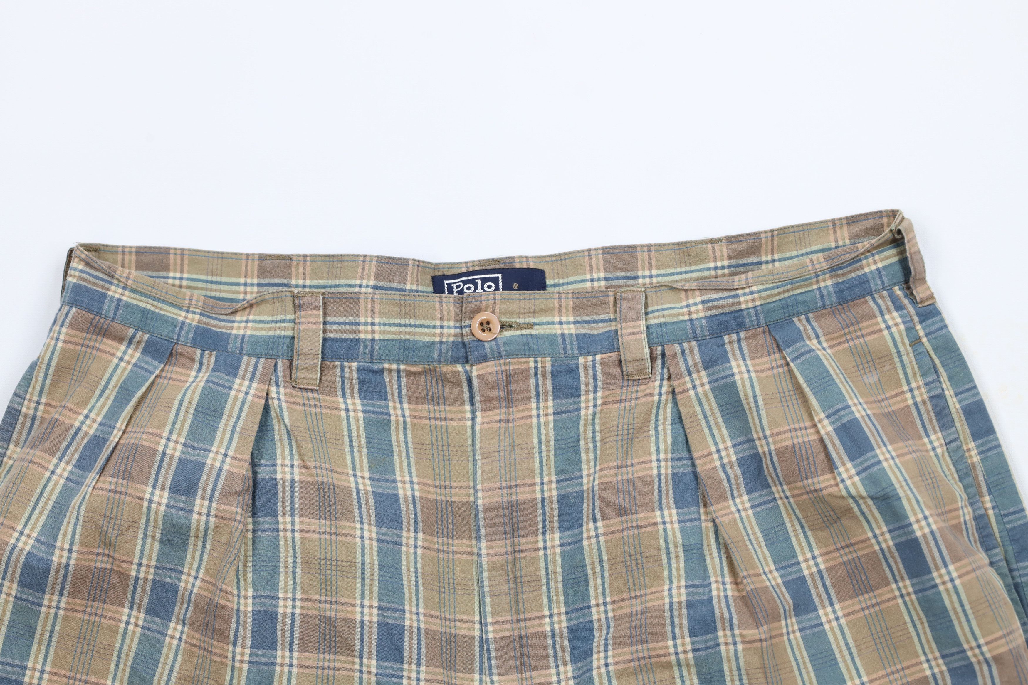 Ralph Lauren × Vintage Vintage 90s Ralph Lauren India Madras Plaid Shorts Cotton Size US 34 / EU 50 - 2 Thumbnail