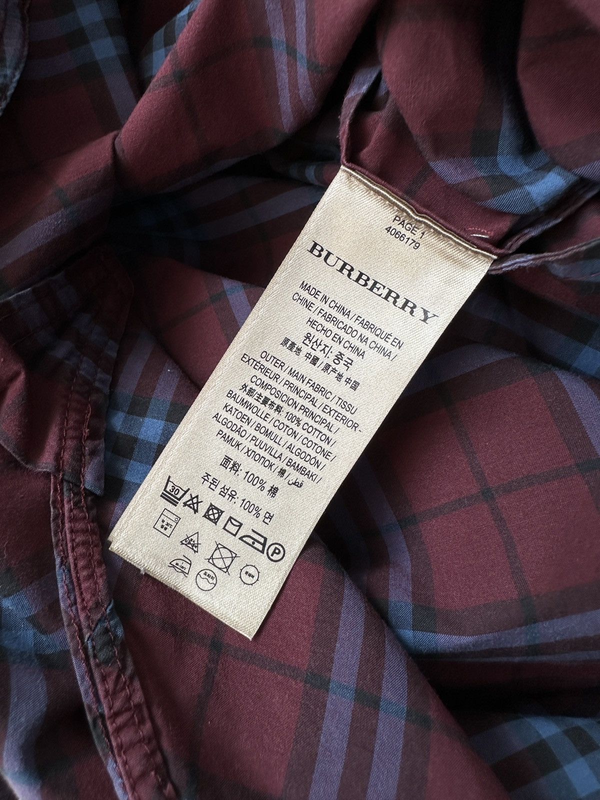 BURBERRY Plaid Shirt Dress Burgundy Check Cotton Belted US 4 -  wpequipmentugltd.com