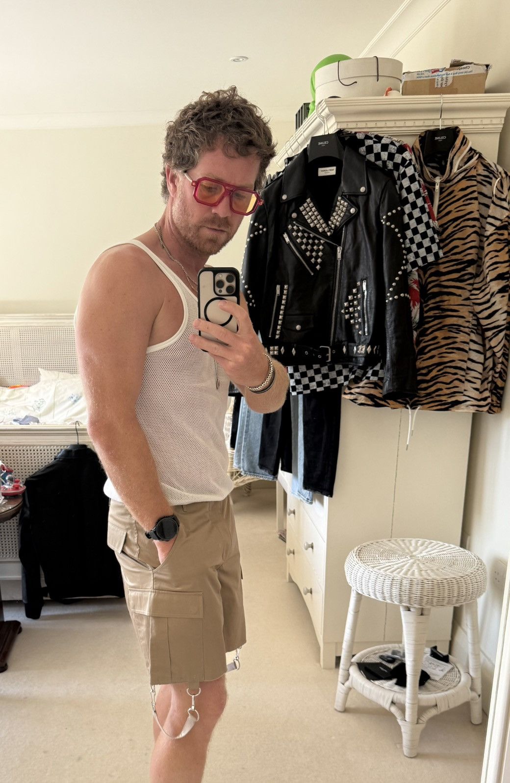 Celine × Hedi Slimane Celine khaki cargo shorts with Celine logo strap 48 Hedi Size US 32 / EU 48 - 6 Thumbnail