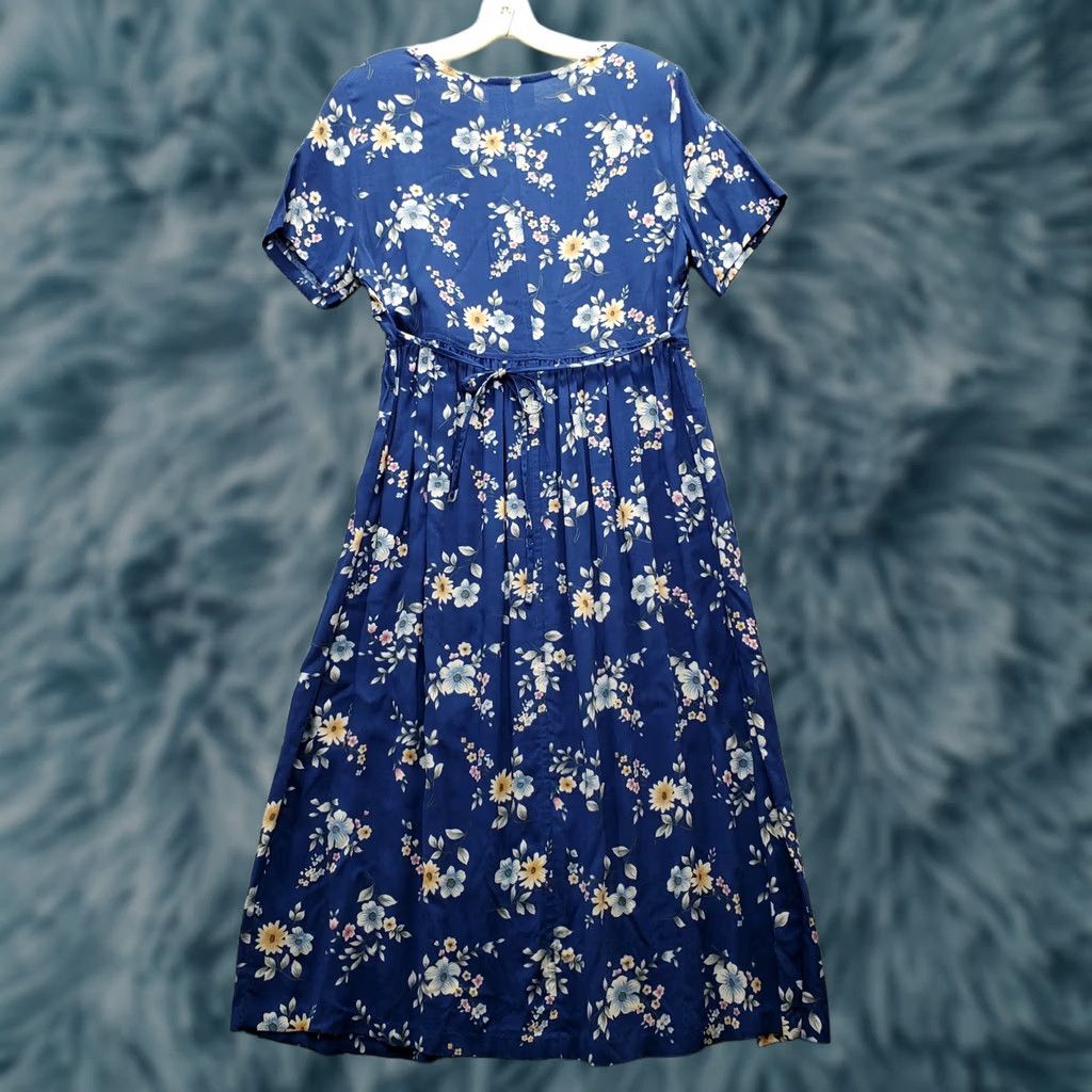 Vintage ERIKA Women S A-Line Dress Mult Floral Lace Pleated Button Front Short Sleeve Size S / US 4 / IT 40 - 1 Thumbnail