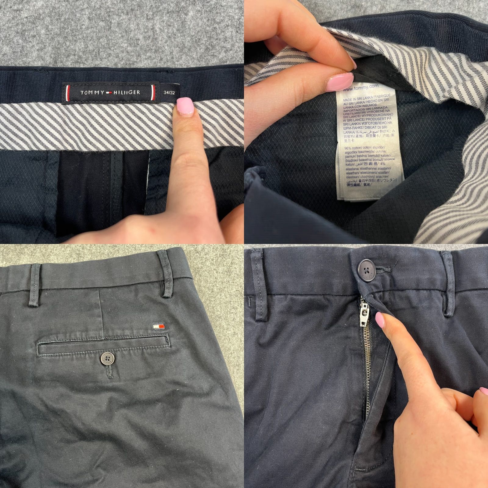 Tommy Hilfiger Tommy Hilfiger Mens Chino Trousers Pants Slim Tapered 34 Blue Cotton Elastan 5-Pocket Preppy Size US 34 / EU 50 - 8 Thumbnail
