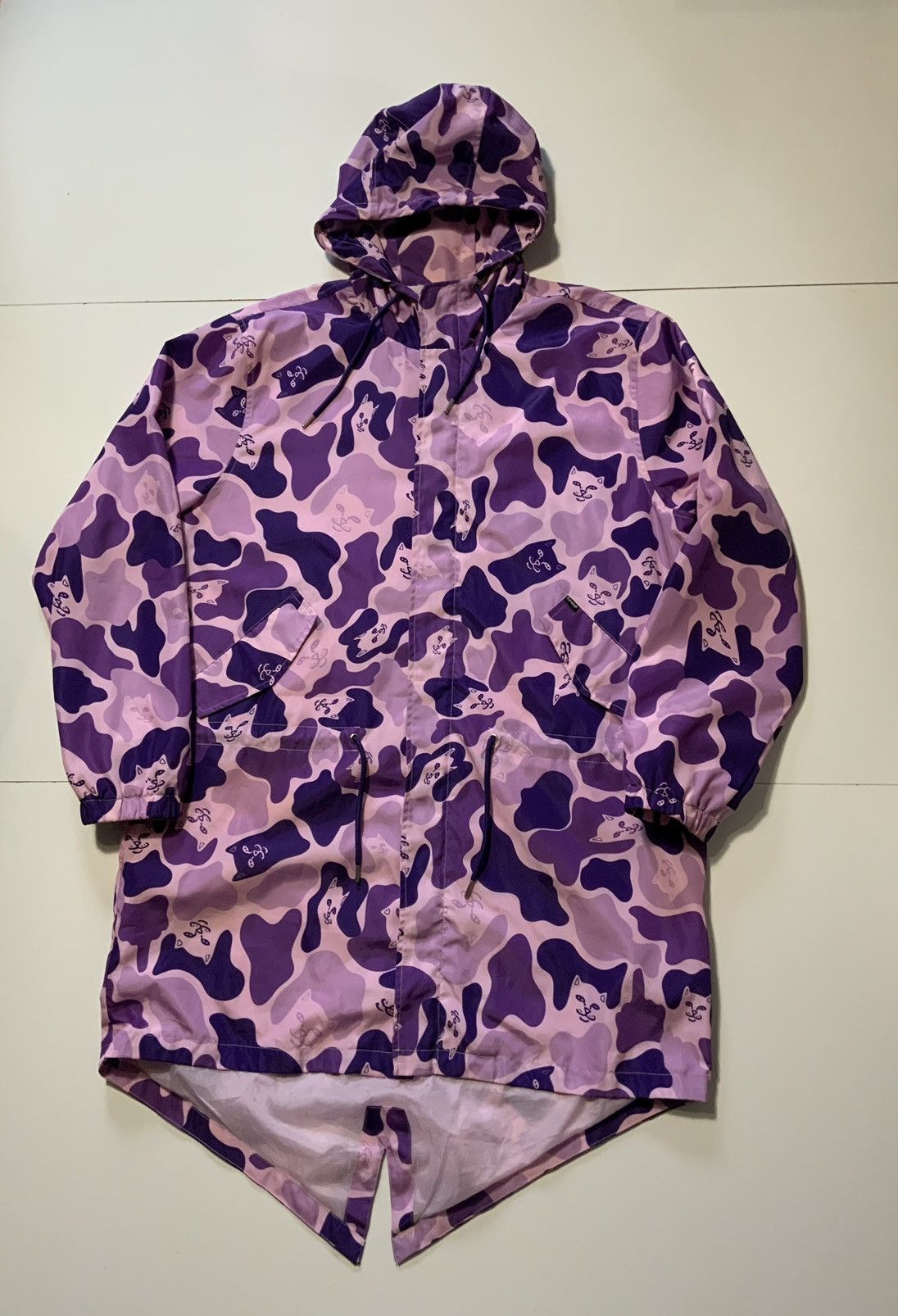 image of Rip N Dip Ripndip Lord Nermal Camouflage Fishtail Parka Jacket in Purple, Men's (Size XL)