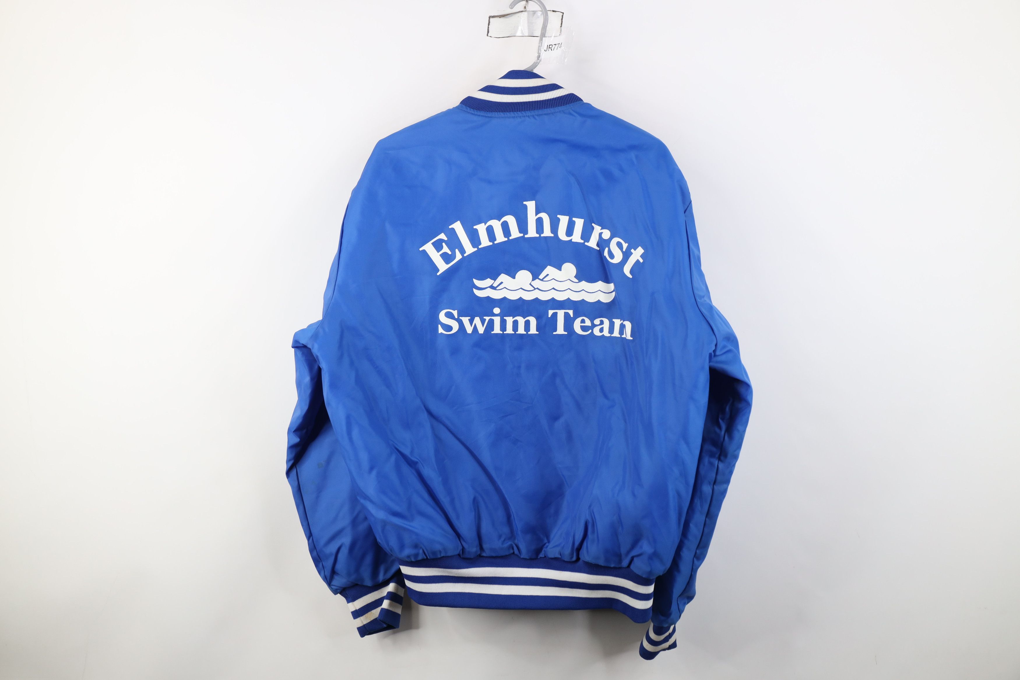 Vintage Vintage 80s 90s Swim Team Quilted Satin Bomber Jacket USA Size US L / EU 52-54 / 3 - 1 Thumbnail