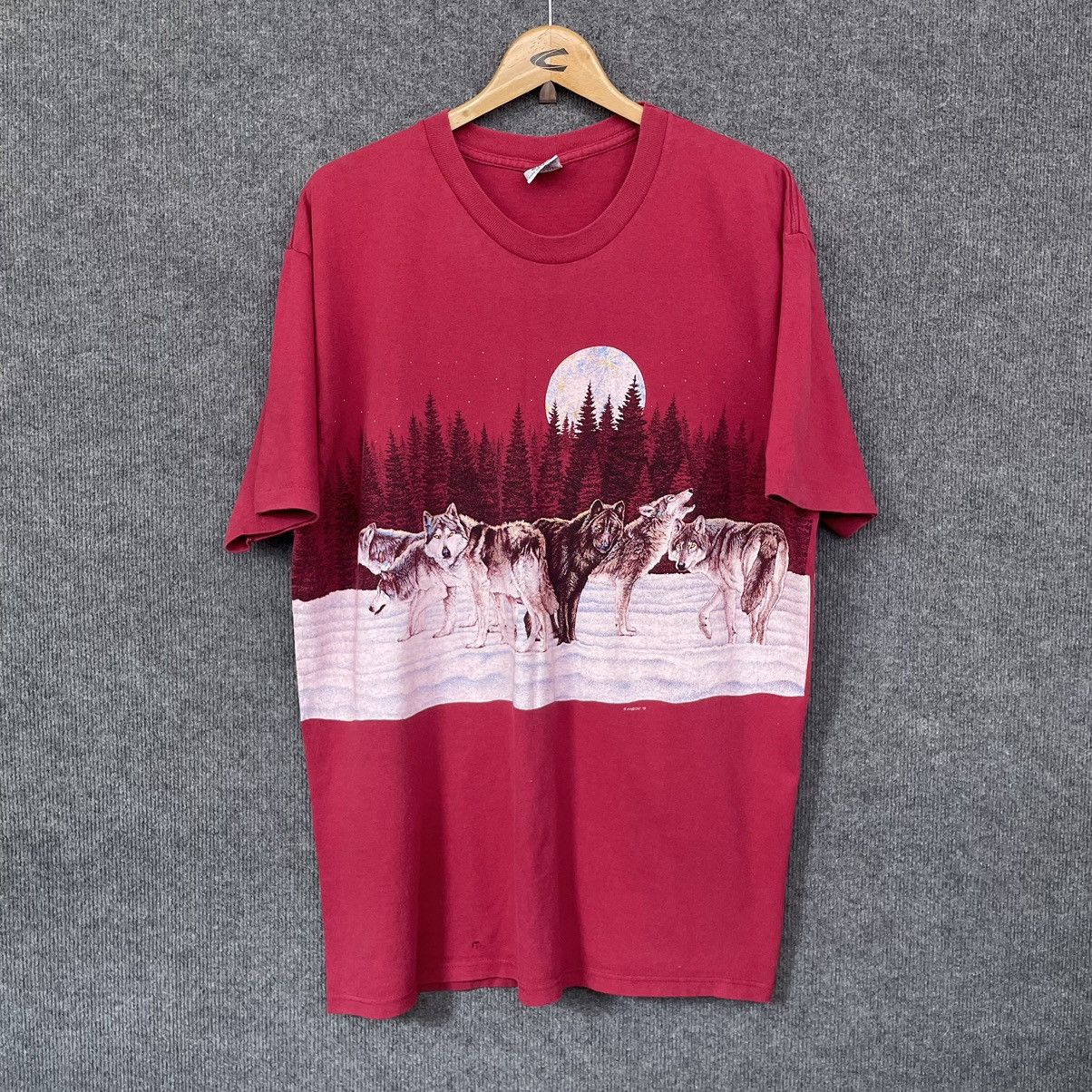 Habitat × Vintage Vintage 1991 Habitat Wolves Double Sided T Shirt Size US XL / EU 56 / 4 - 1 Thumbnail
