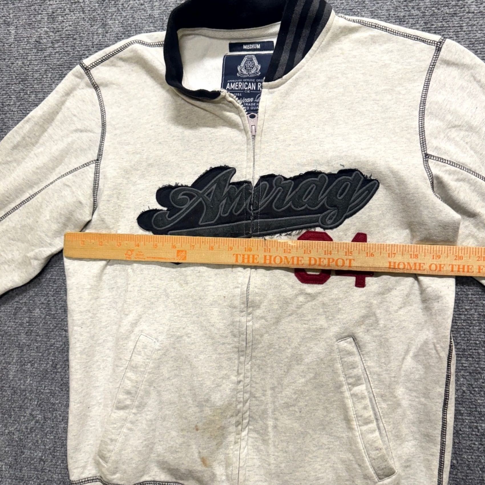 Vintage VINTAGE American Rag Jacket Mens Medium Full Zip Cotton Blend Striped White Stained Distressed Flaws Size US M / EU 48-50 / 2 - 5 Thumbnail