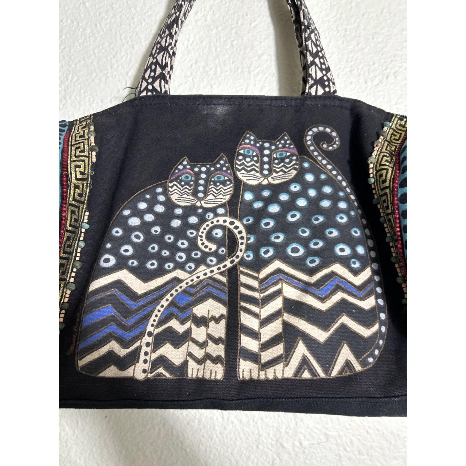 Doublet Laurel Burch Double Handle Top Zip Small Duffle Bag Cats Black 14.5x5.5x8.5 Size S / US 4 / IT 40 - 6 Thumbnail