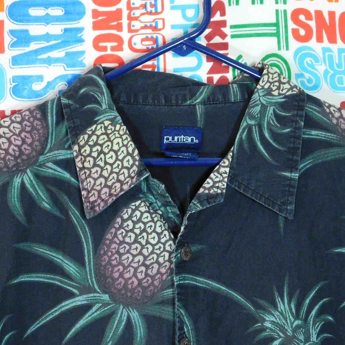 Puritan 90s Puritan All Over Pineapple Print Hawaiian Shirt Size XL Size US XL / EU 56 / 4 - 4 Thumbnail