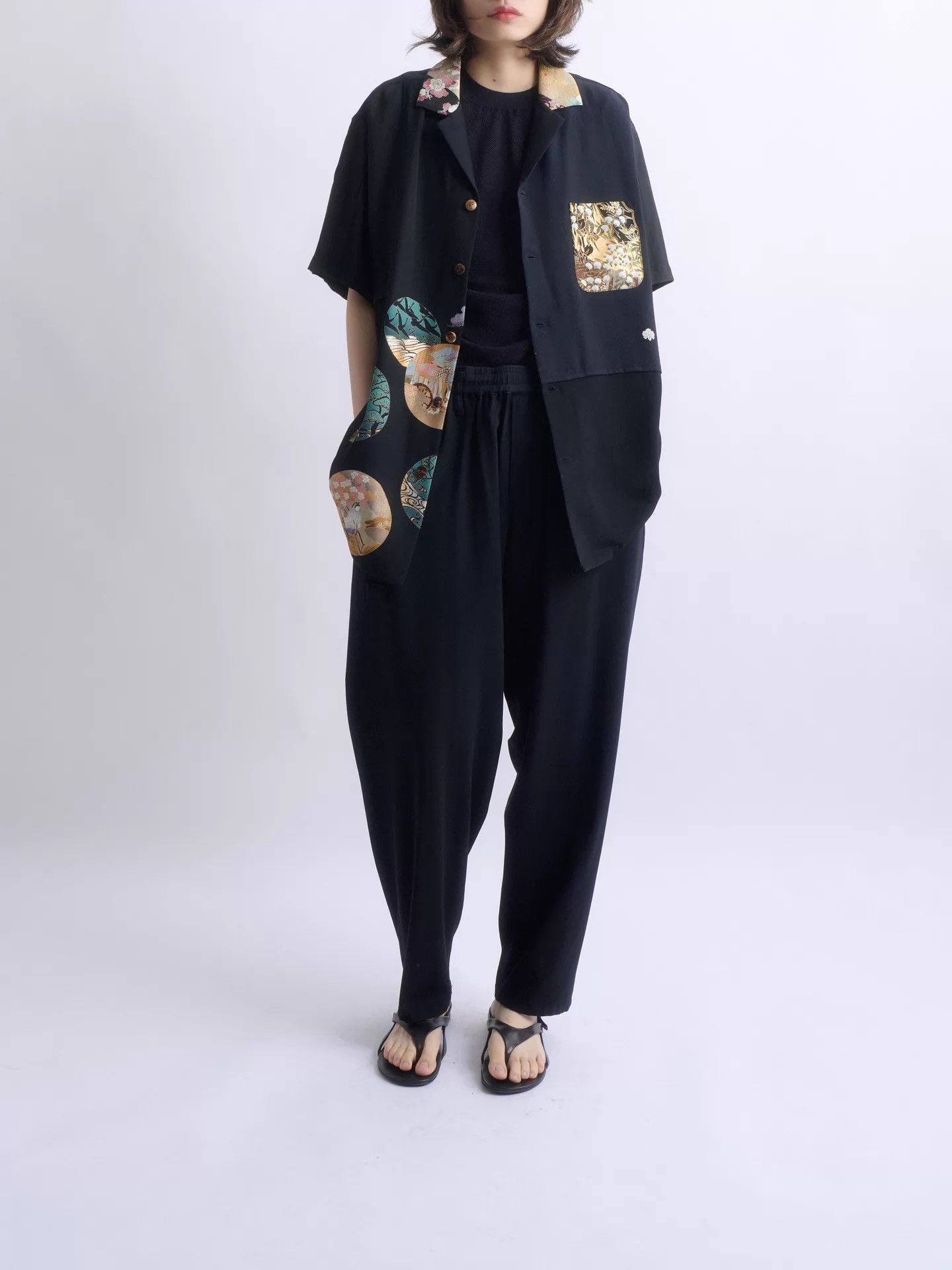Aviva Jifei Xue Aviva Jifei Xue Antique Kimono Silk Patchwork Shirt Size US L / EU 52-54 / 3 - 2 Thumbnail